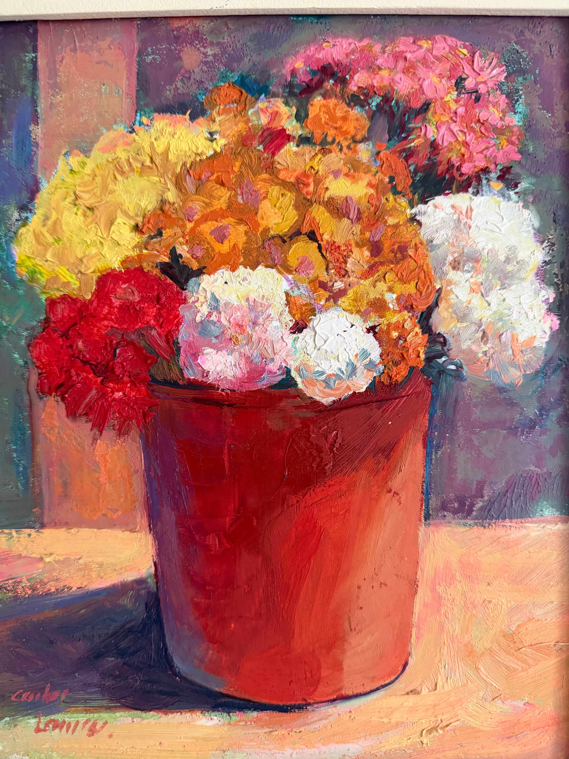 Floral Oil Painting on Board