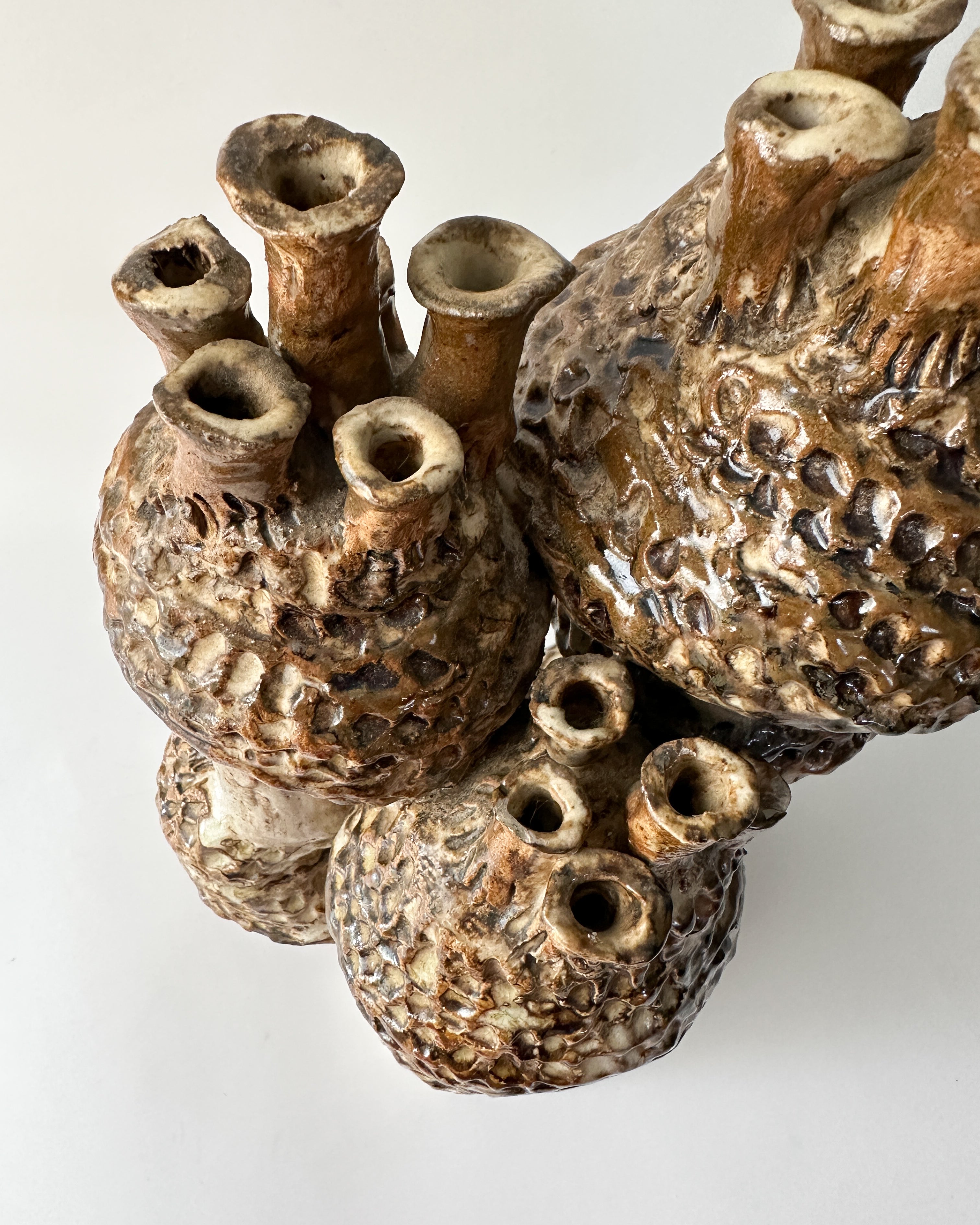 Brutalist Abstract Ceramic Sculpture - Signed