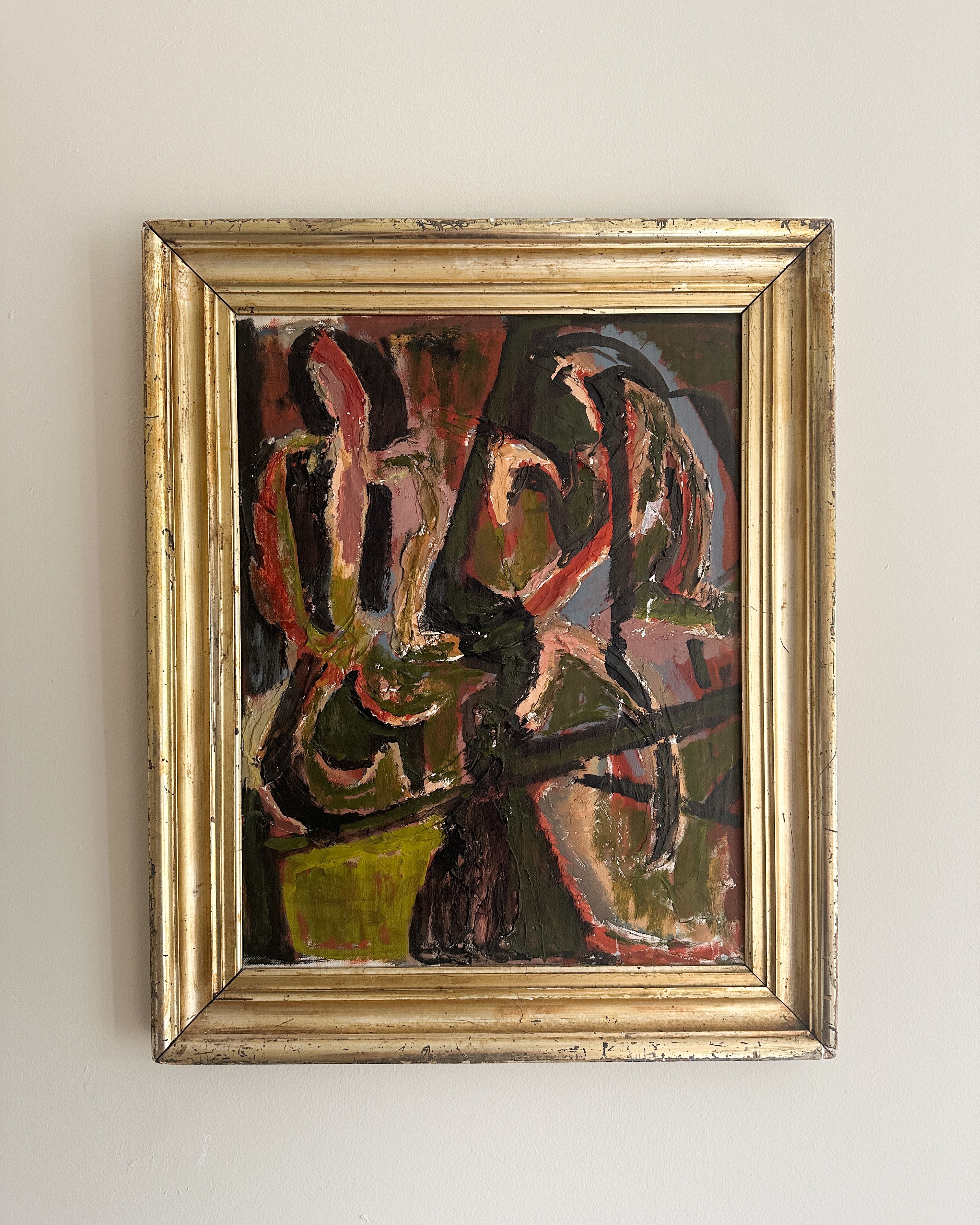 20th Century School, Abstract Figures, Impasto Oil On Board