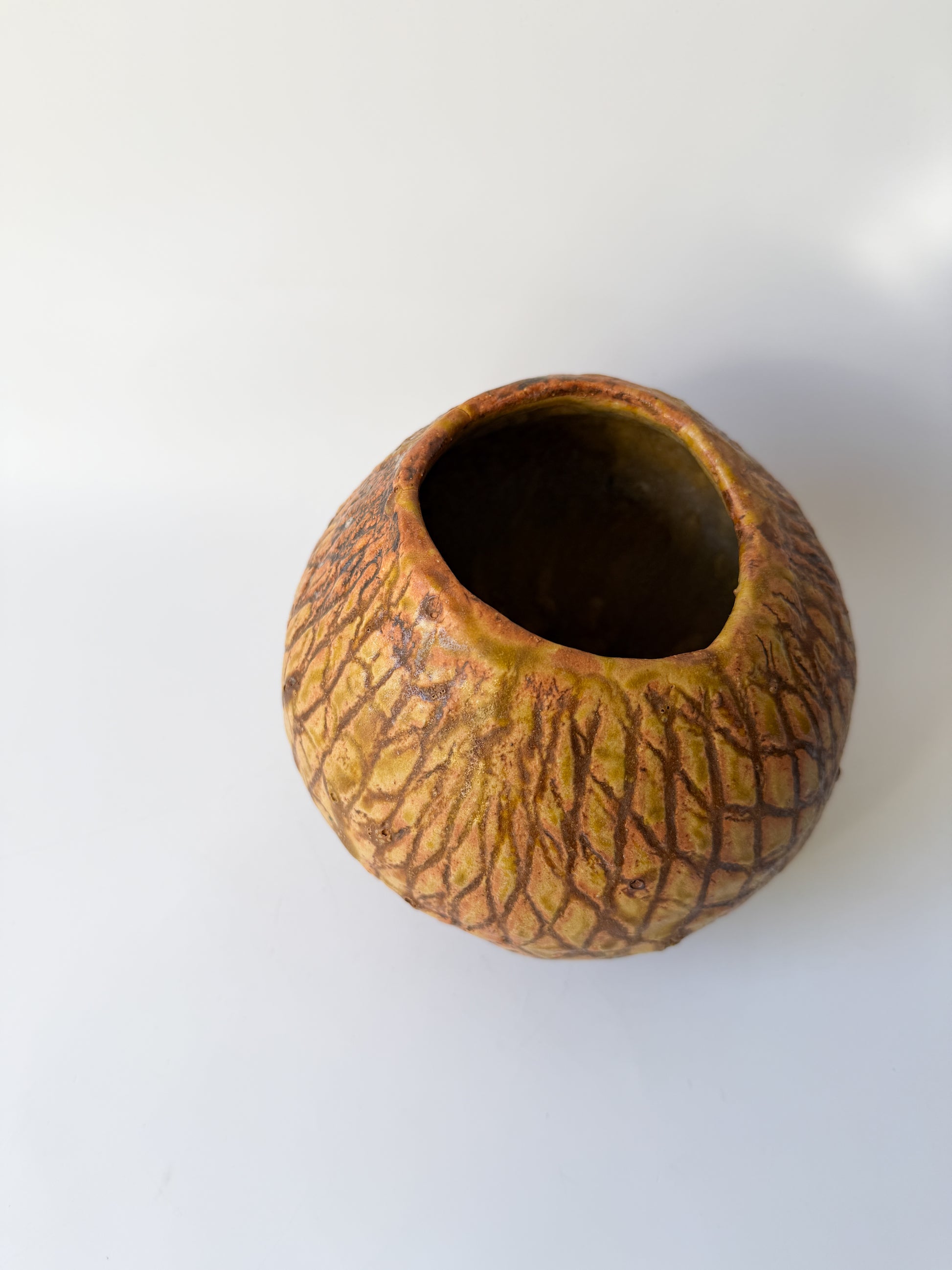 Brown Studio Pottery Vase Planter