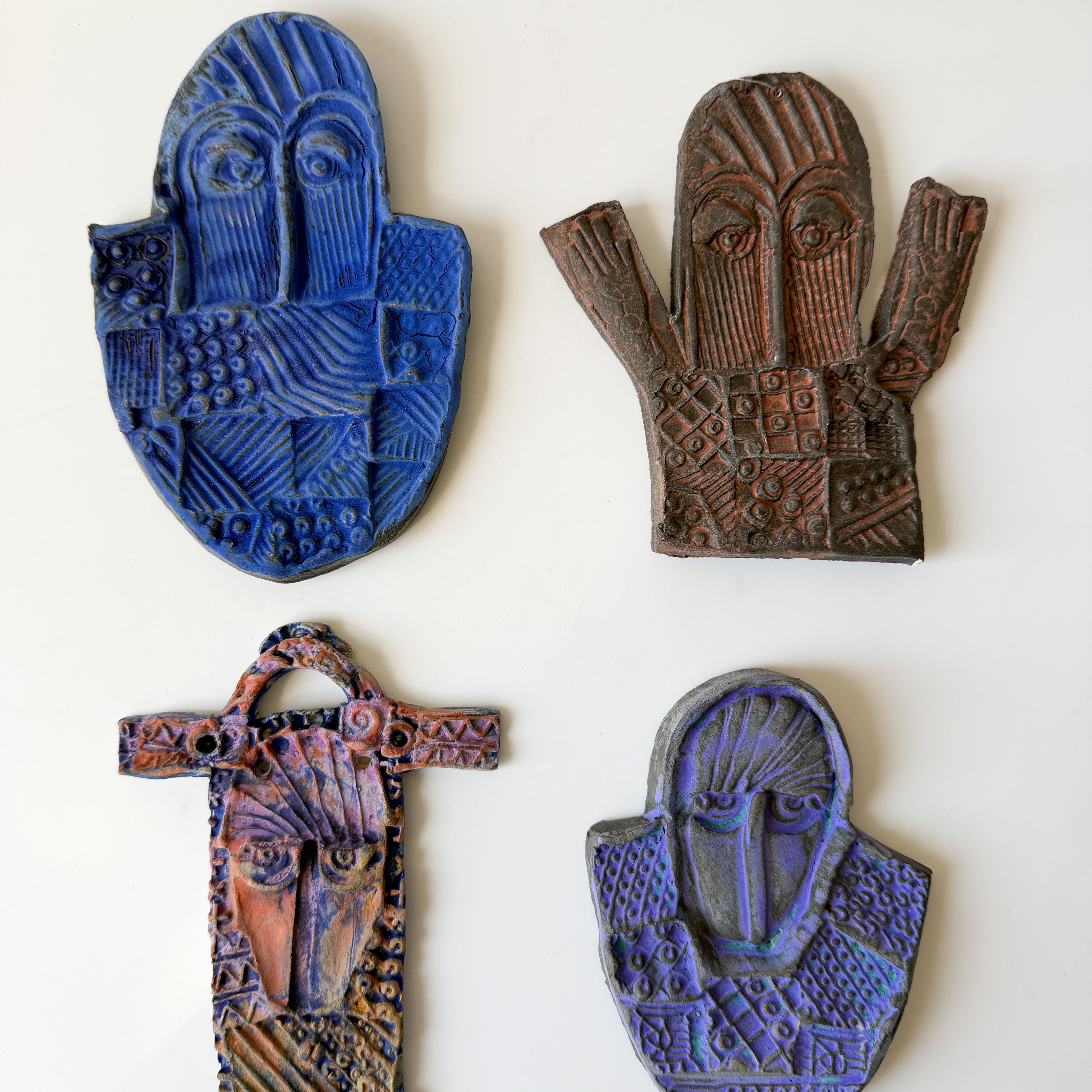 Set of Four (4) Handmade Ceramic Figures