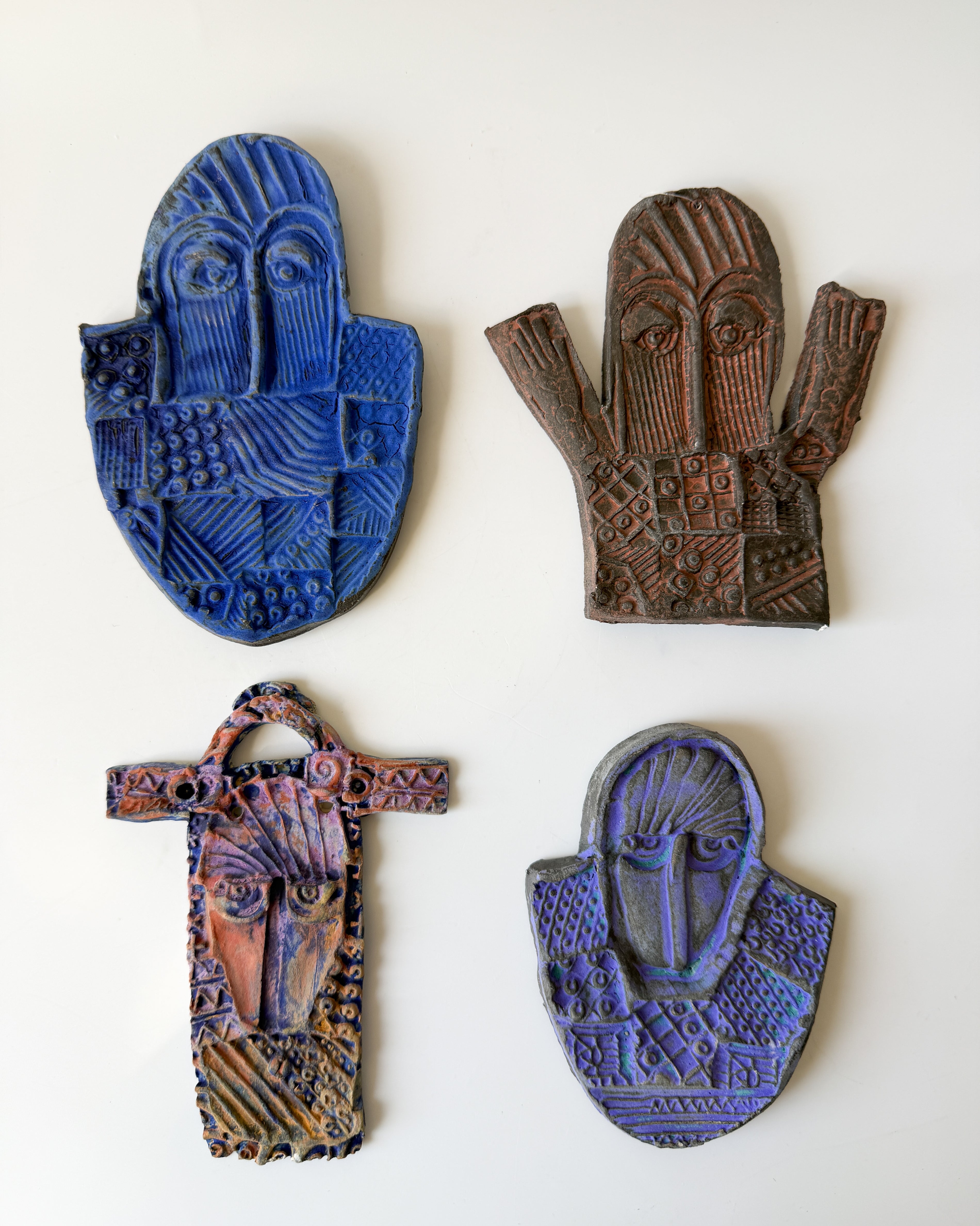 Set of Four (4) Handmade Ceramic Figures