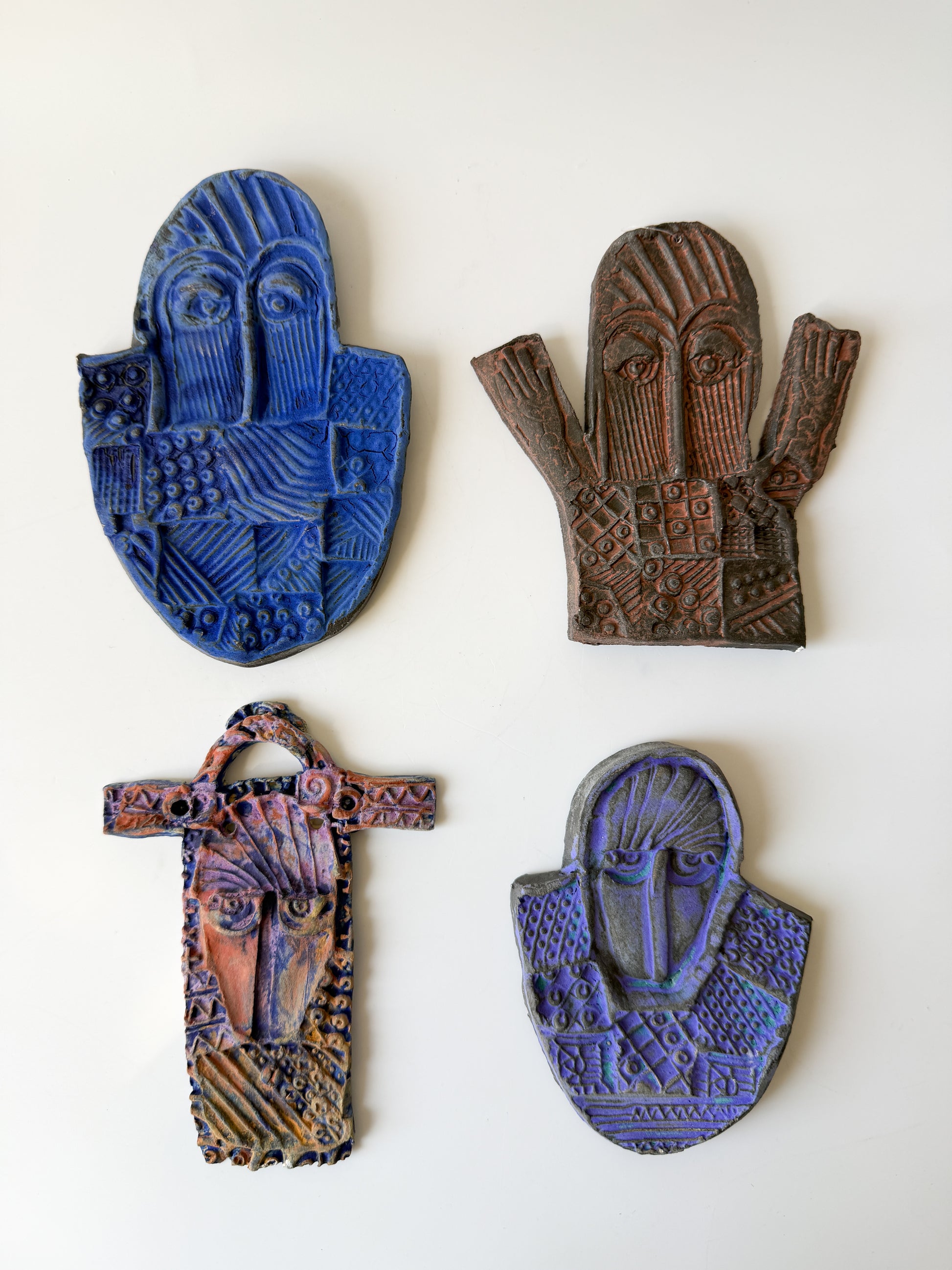 Set of Four (4) Handmade Ceramic Figures