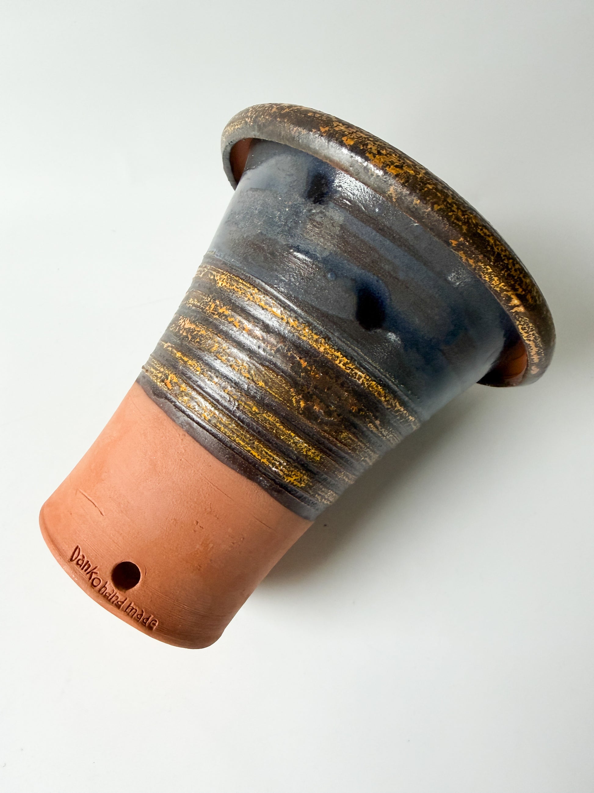 Danko Terracotta Flower Pot with Orange Glaze