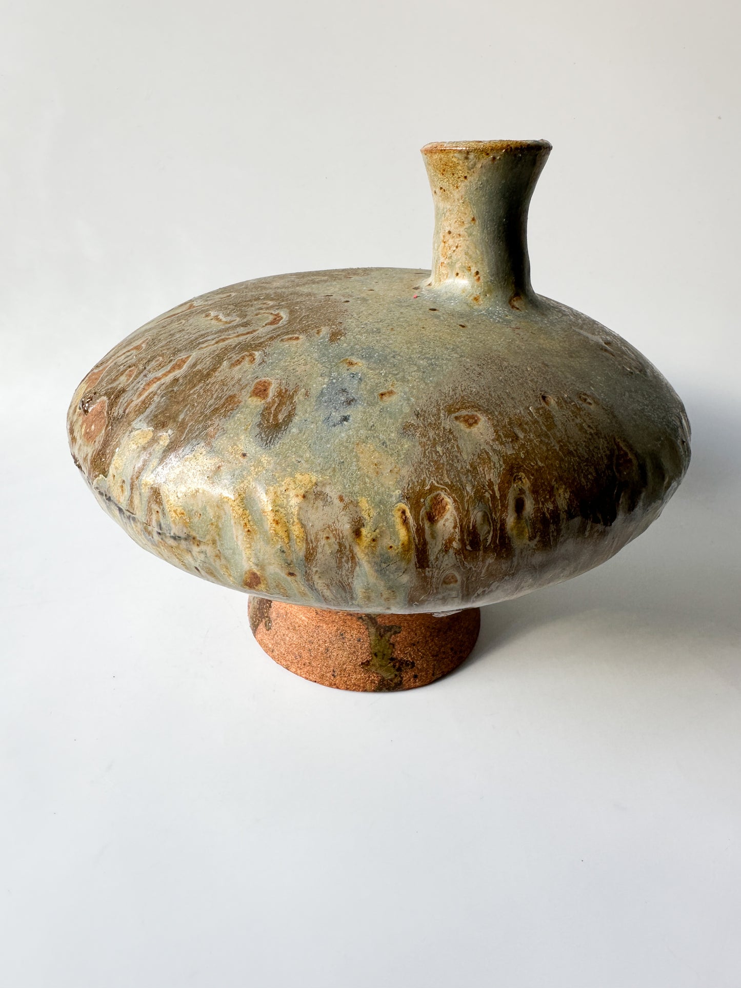 Abstract Artist Pottery Vessel Vase - signed