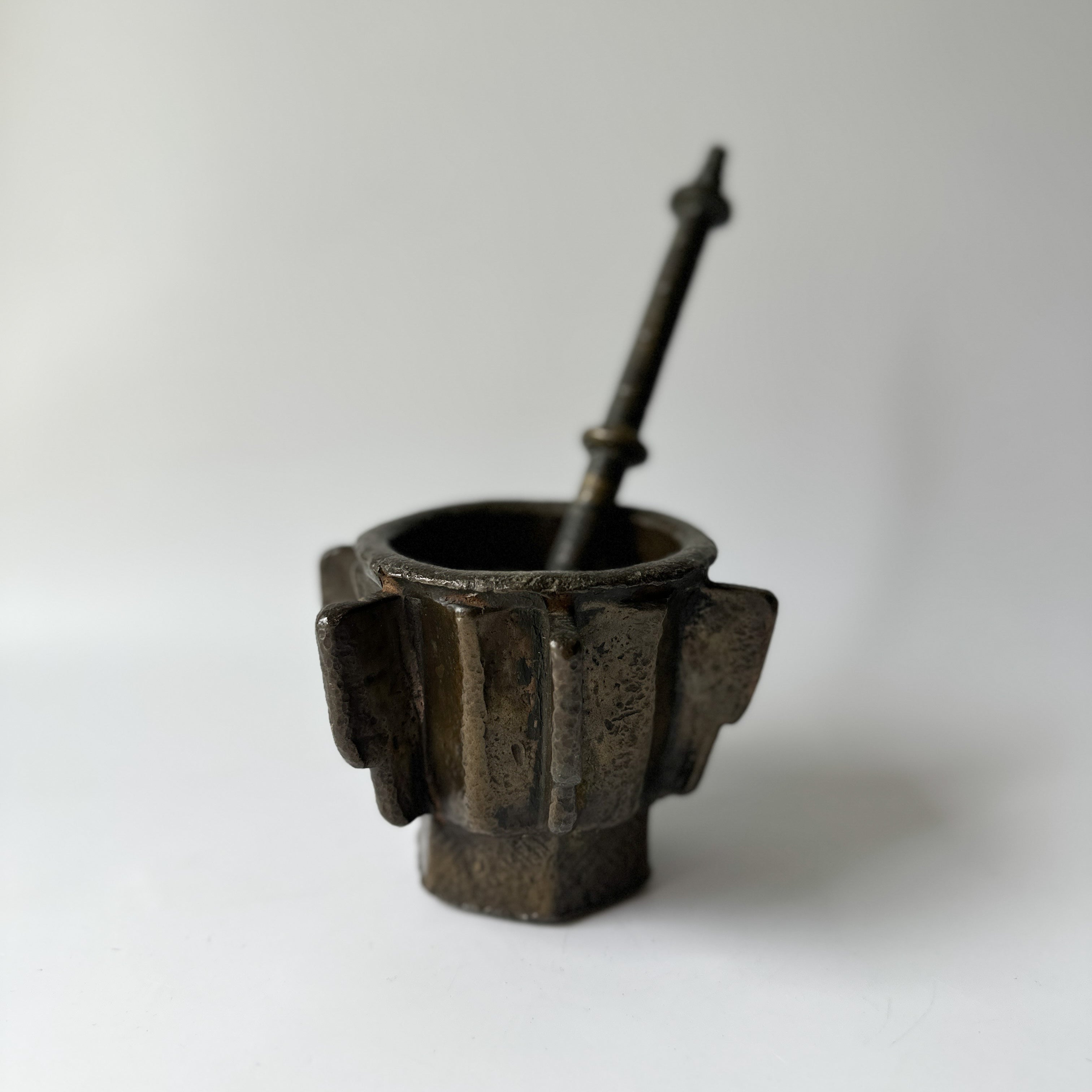 Antique - Heavy Bronze Mortar and Pestle from 15th/16th century