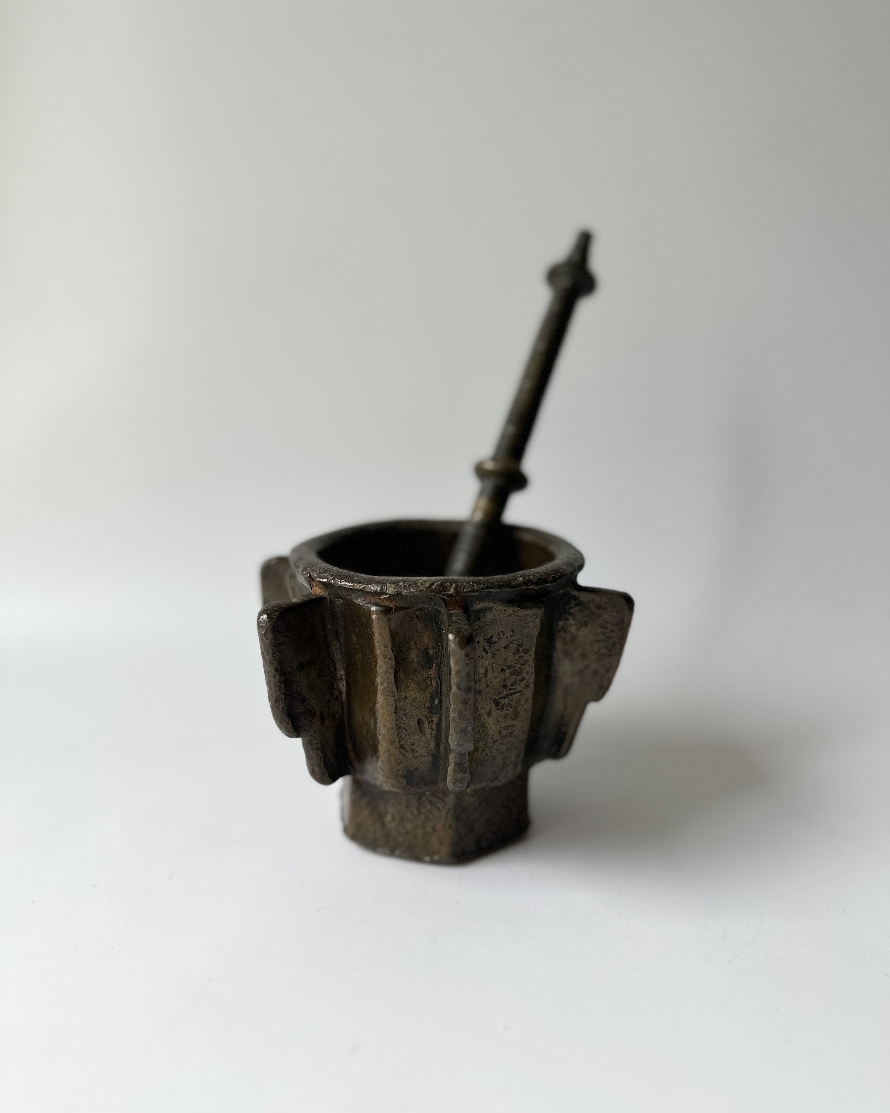 Antique - Heavy Bronze Mortar and Pestle from 15th/16th century