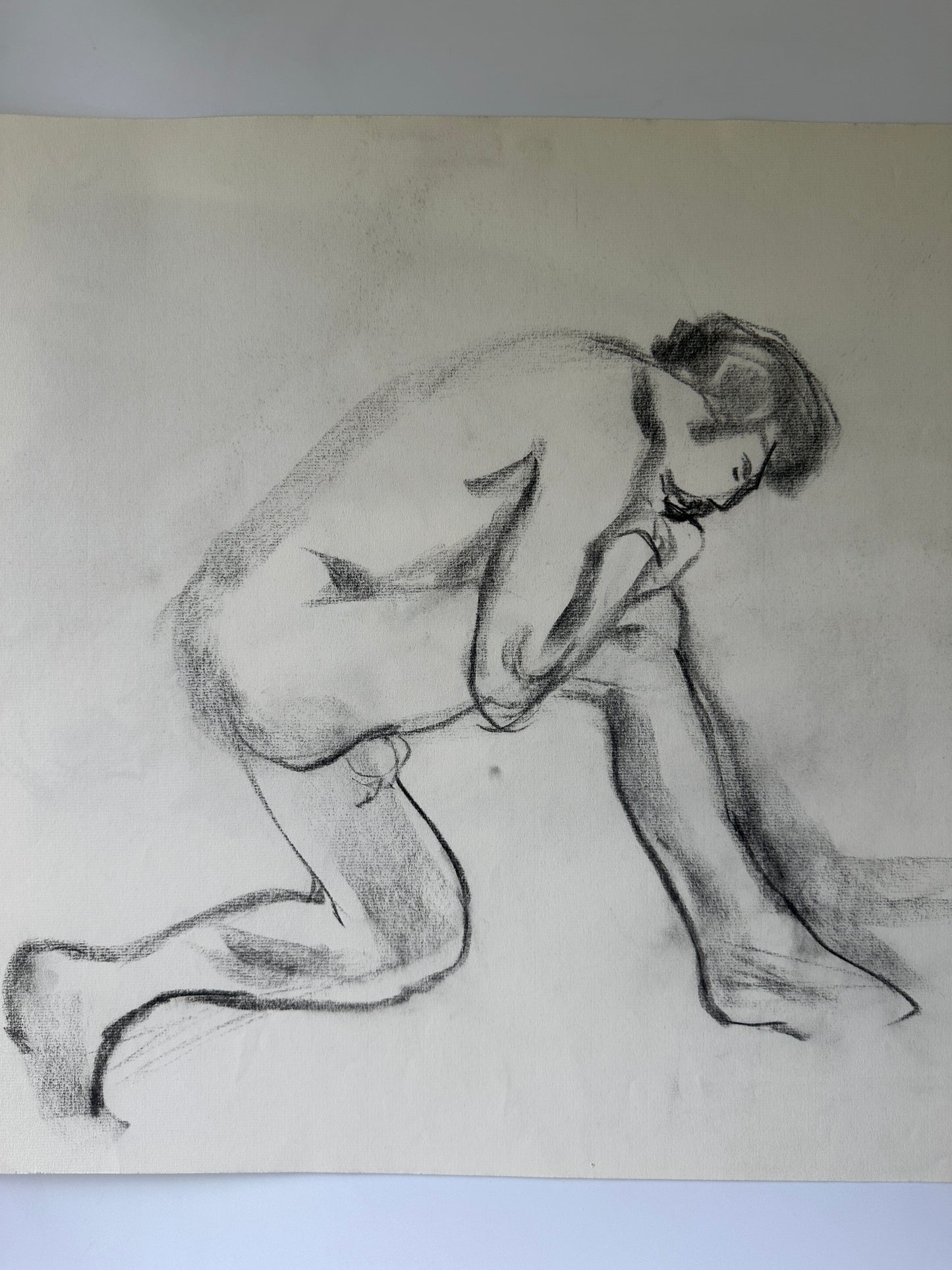 Double-Sided Nude Male I - Sketch by Jane Matteson (18"W x 24"H)