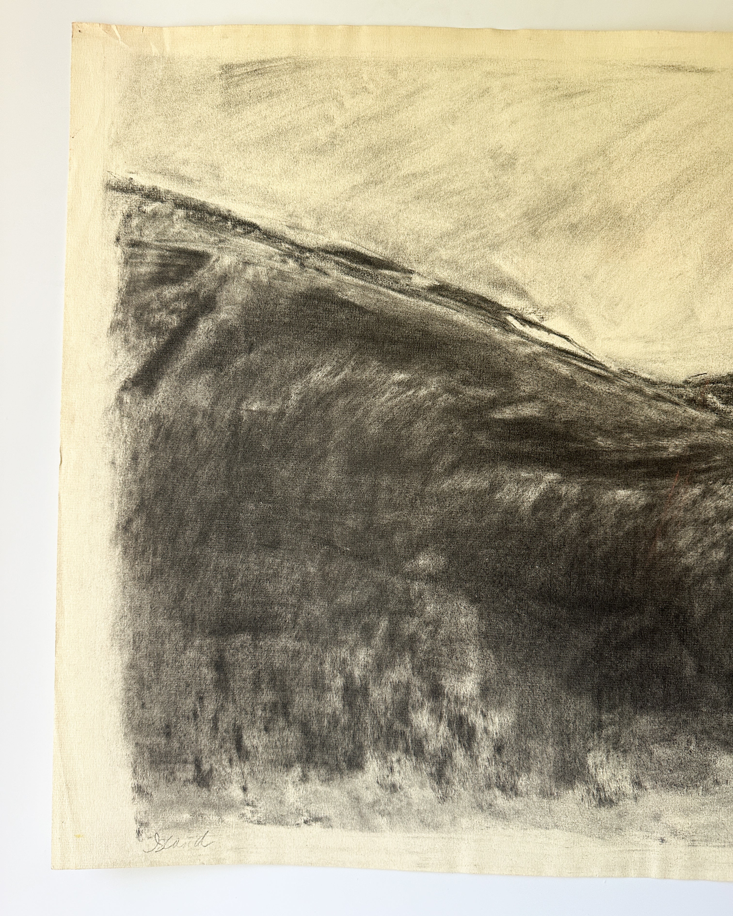 "ISLAND" Charcoal Drawing by Jane Matteson (SIGNED) (23.5"W x 19"H)