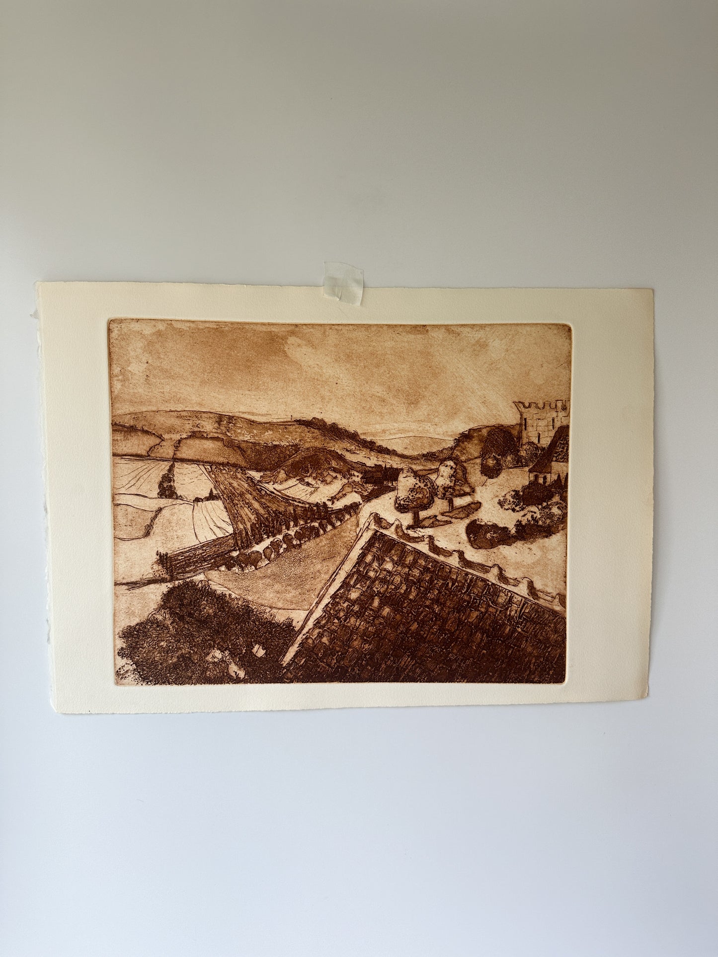 "BURGUNDY" France Aquatint Etching by Late Artist Jane Matteson