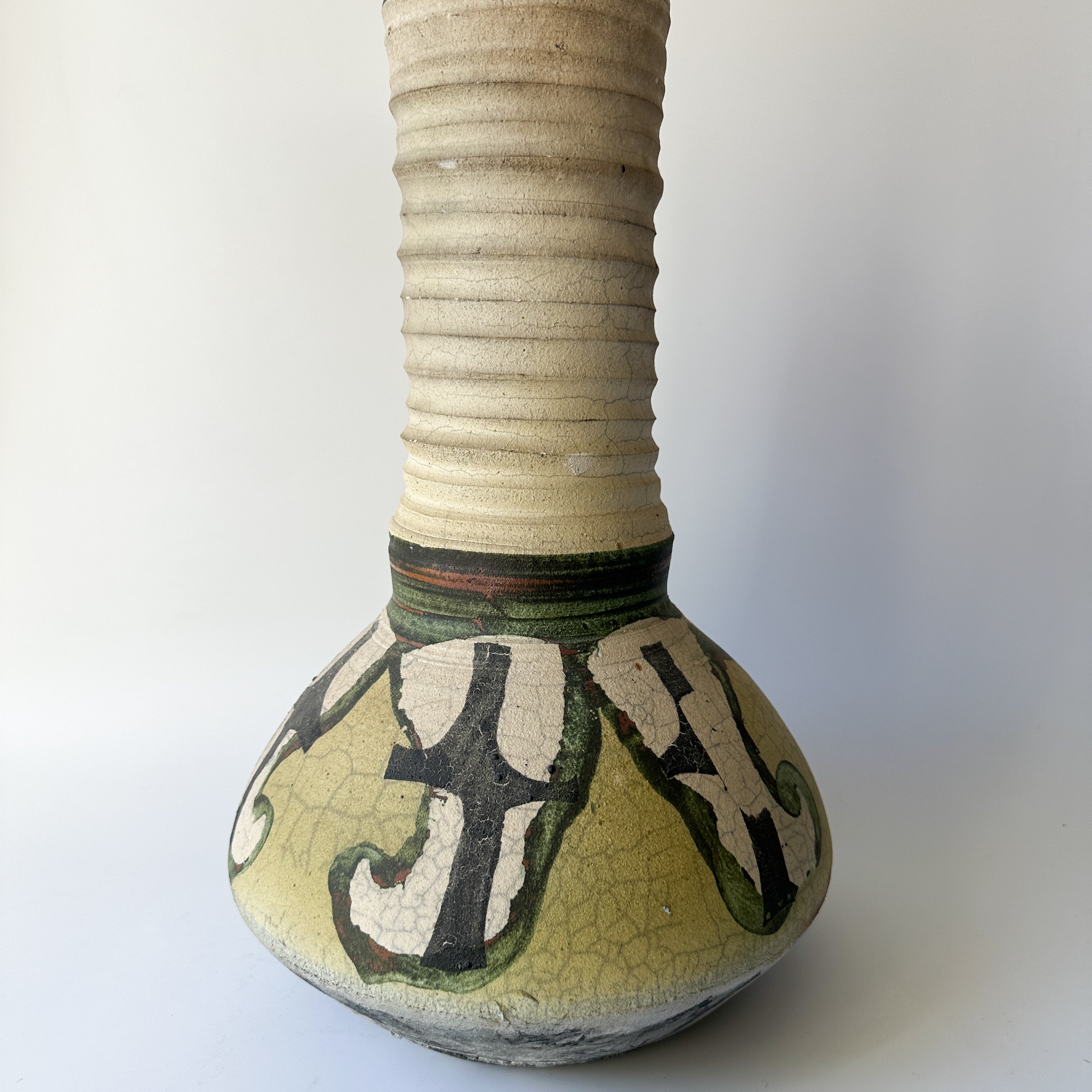 Large Raku Pottery Vase (16"H)