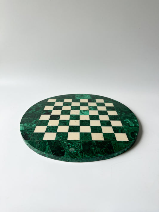 Malachite Round Chess Board