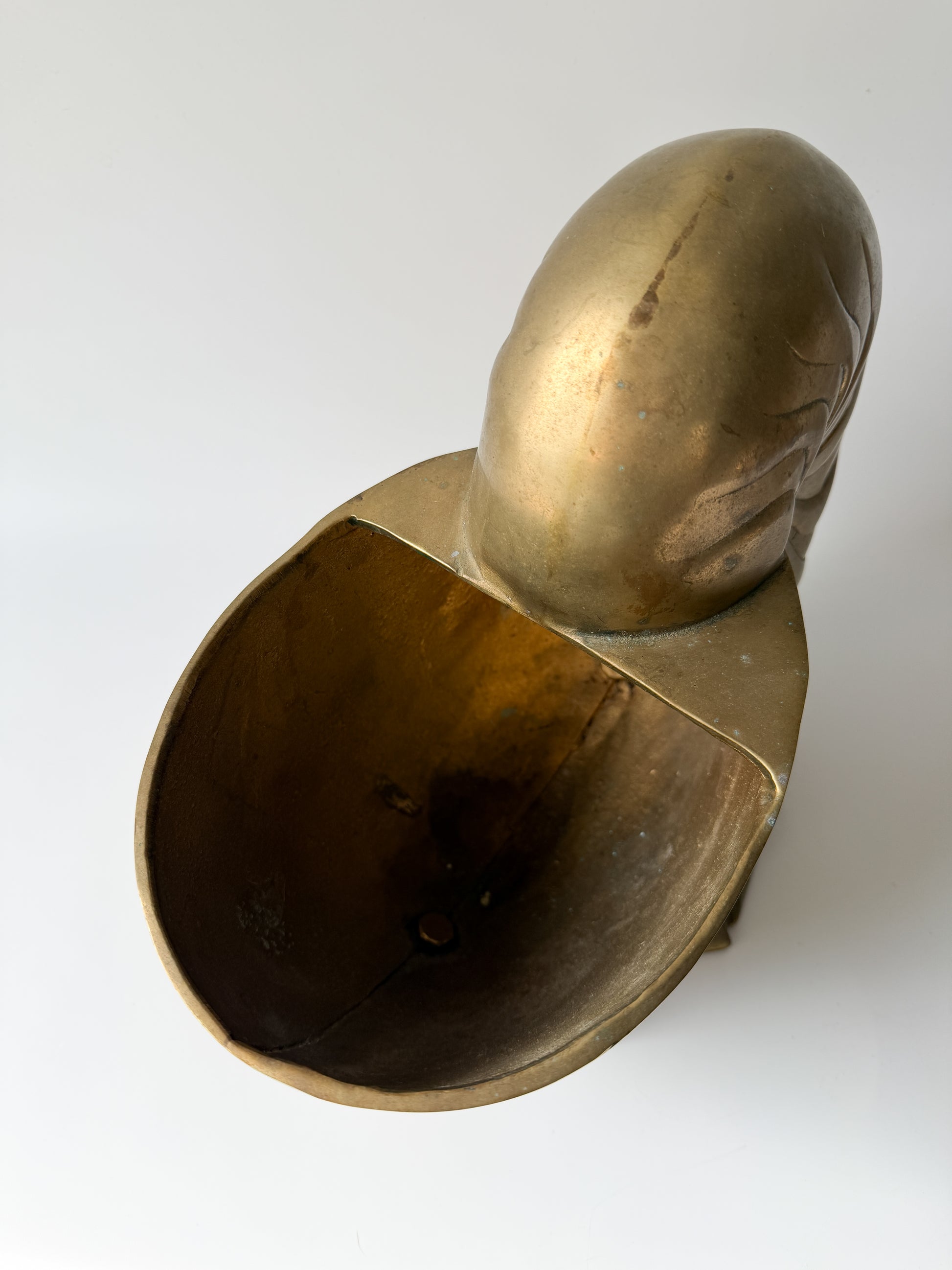 Vintage Hollywood Regency Brass Nautilus Shell Planter