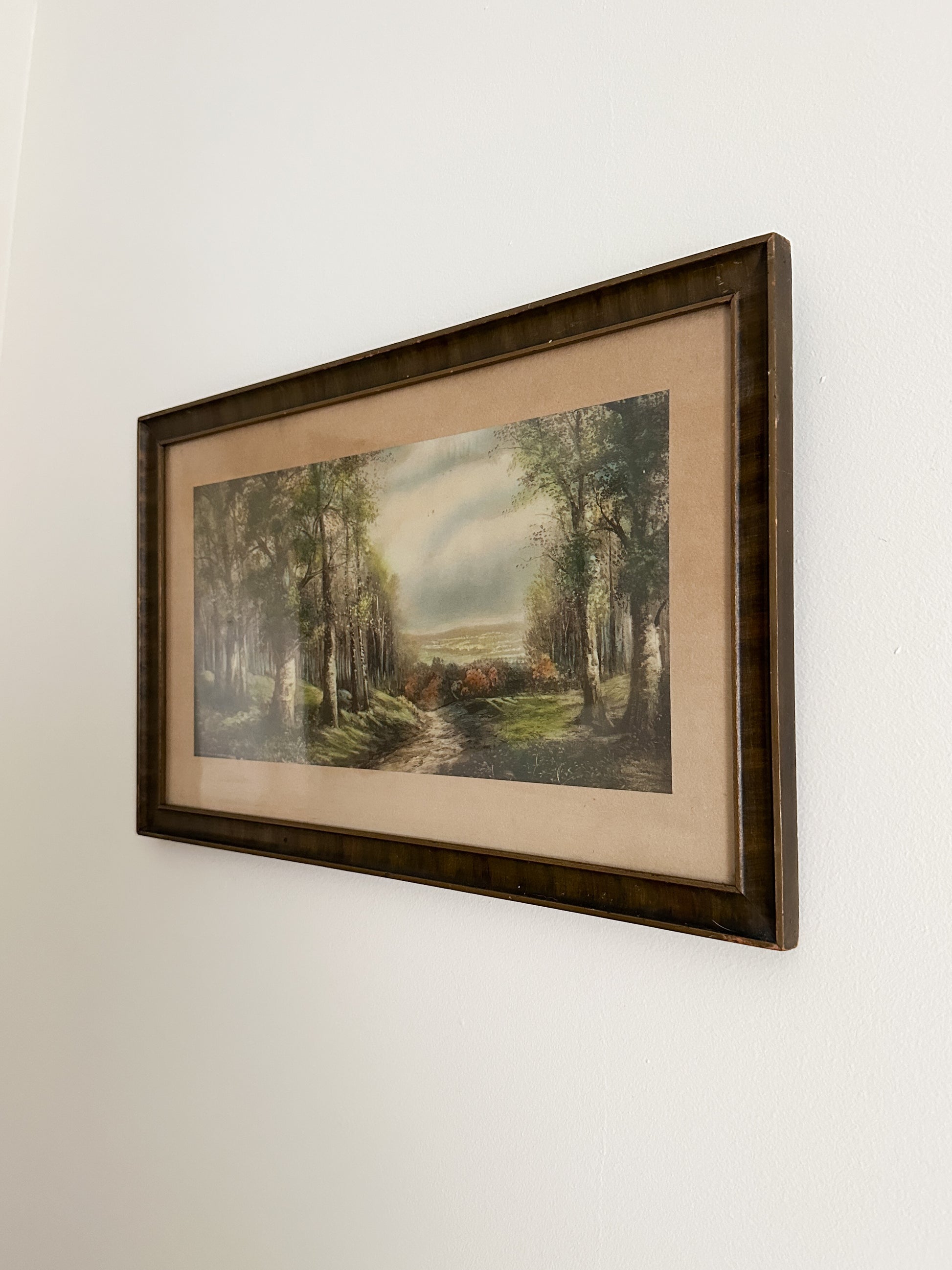 Antique Color Lithograph Landscape