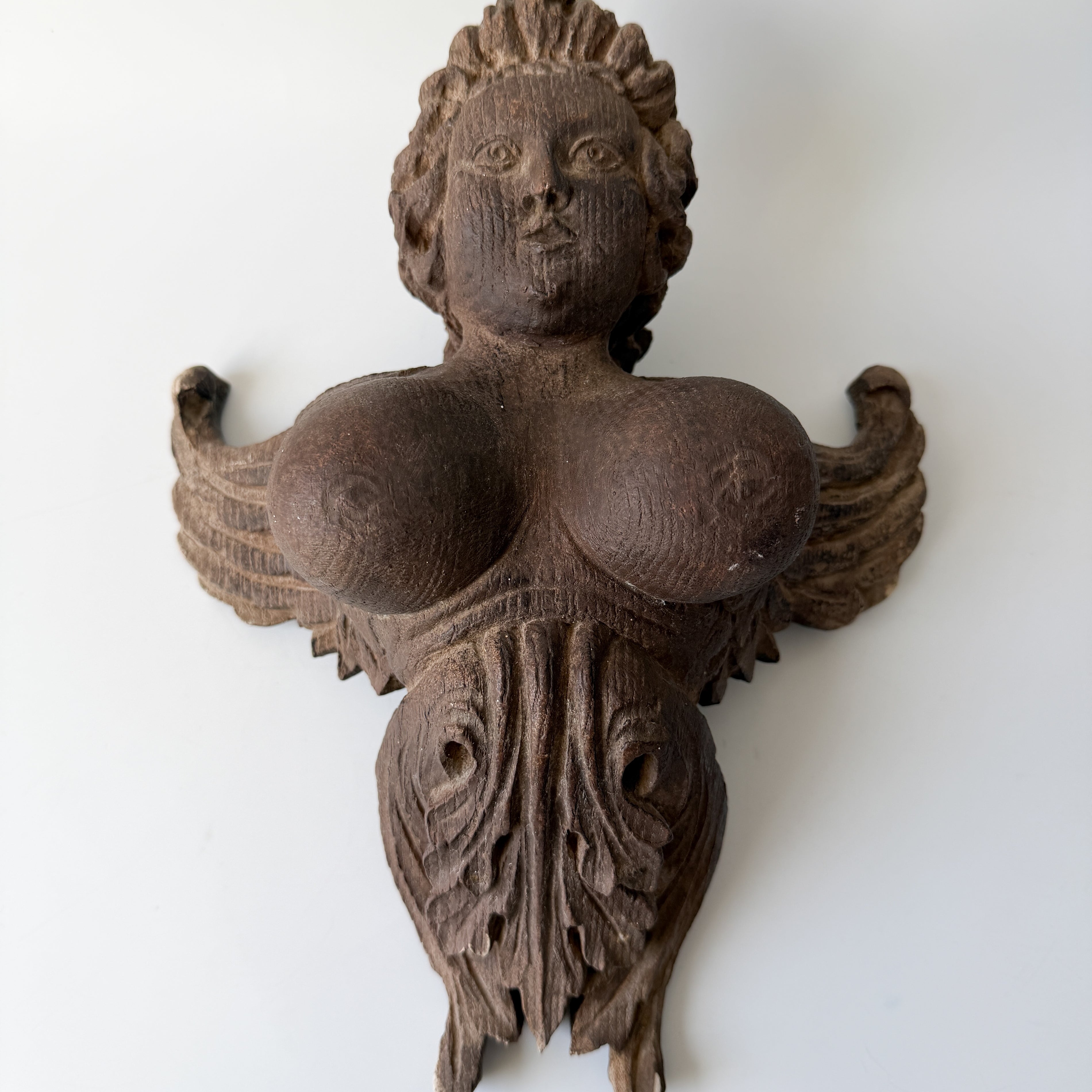 19th Century Antique Gothic Revival Style Decorative Cherub Angel