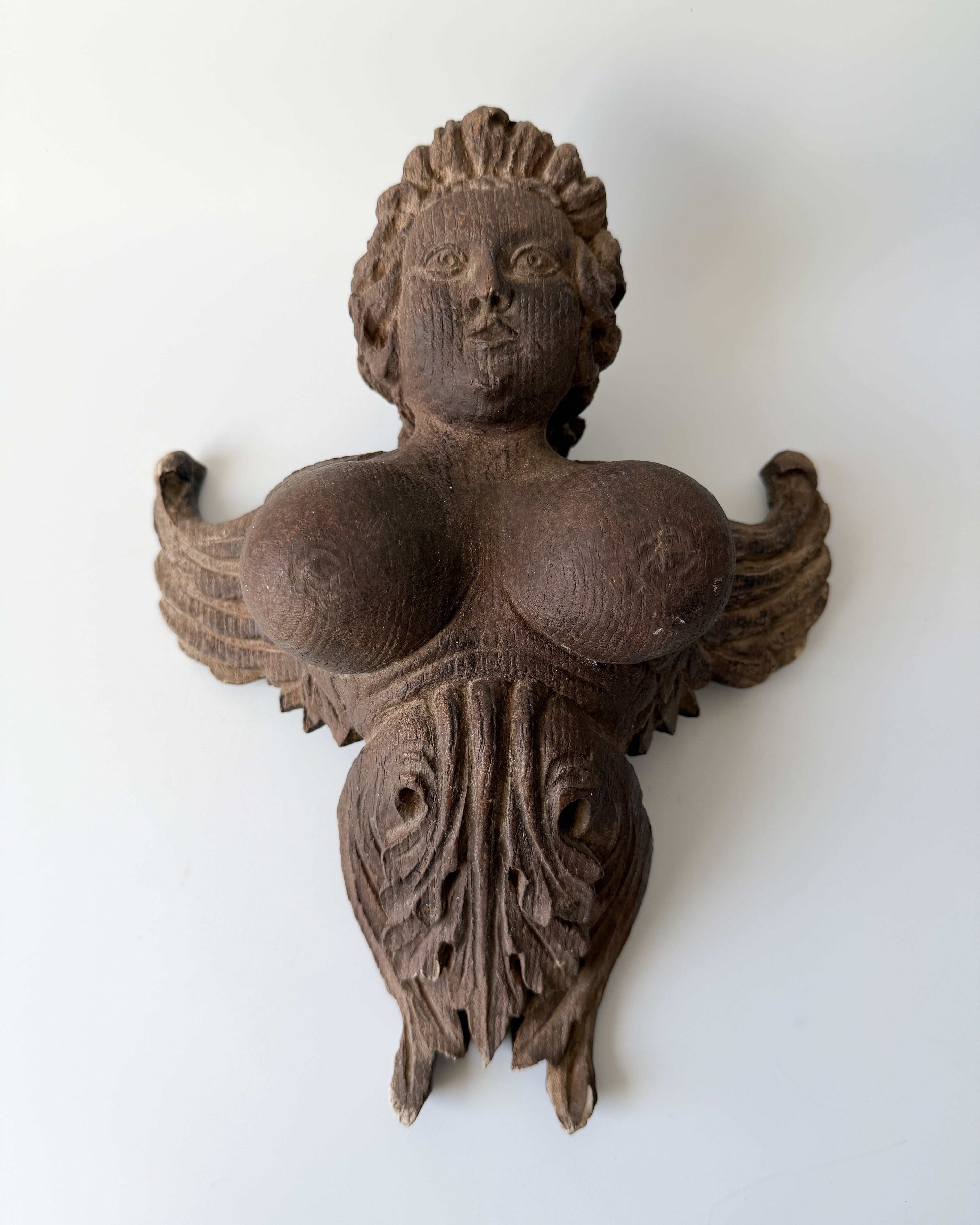 19th Century Antique Gothic Revival Style Decorative Cherub Angel