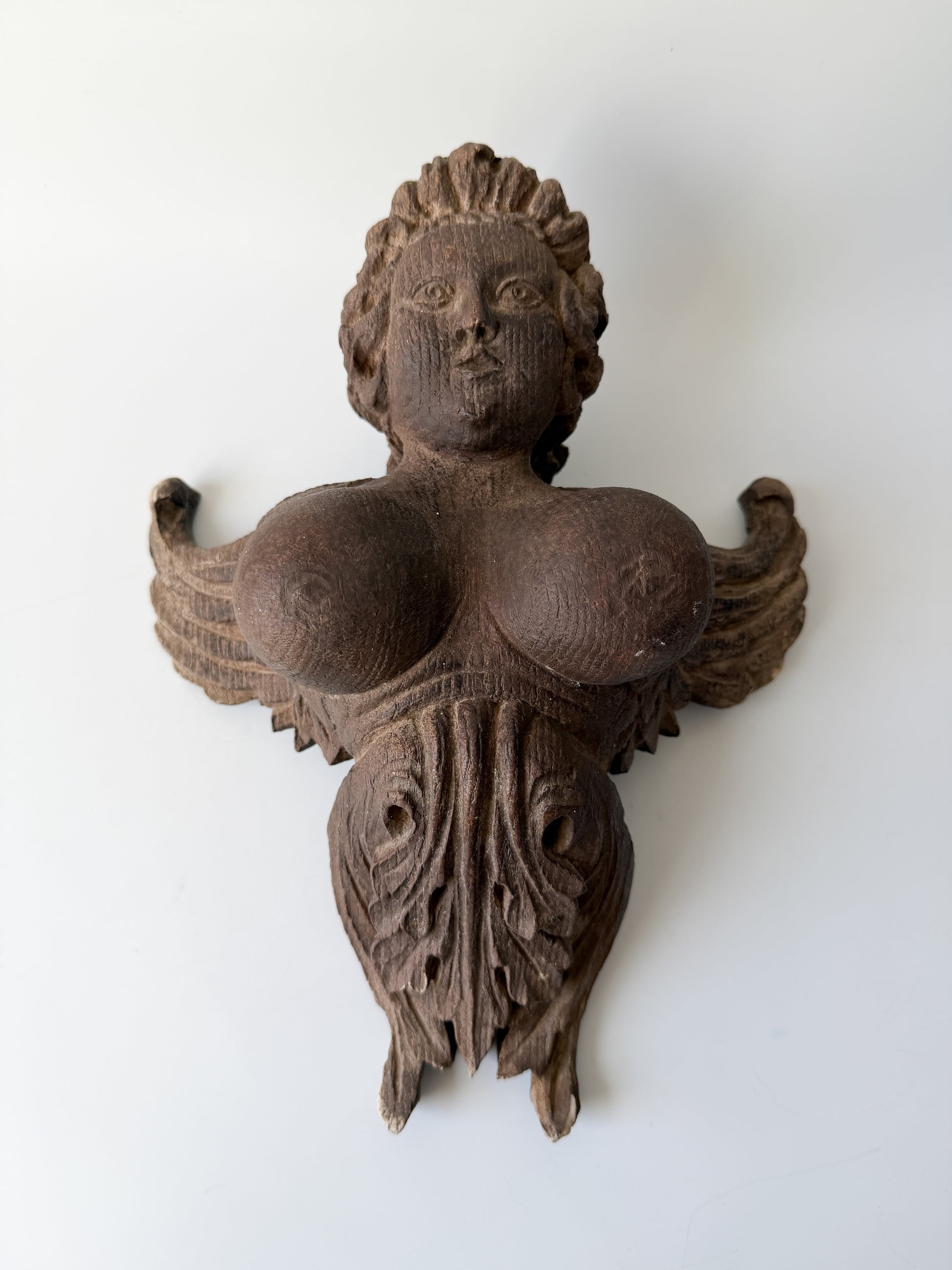 19th Century Antique Gothic Revival Style Decorative Cherub Angel