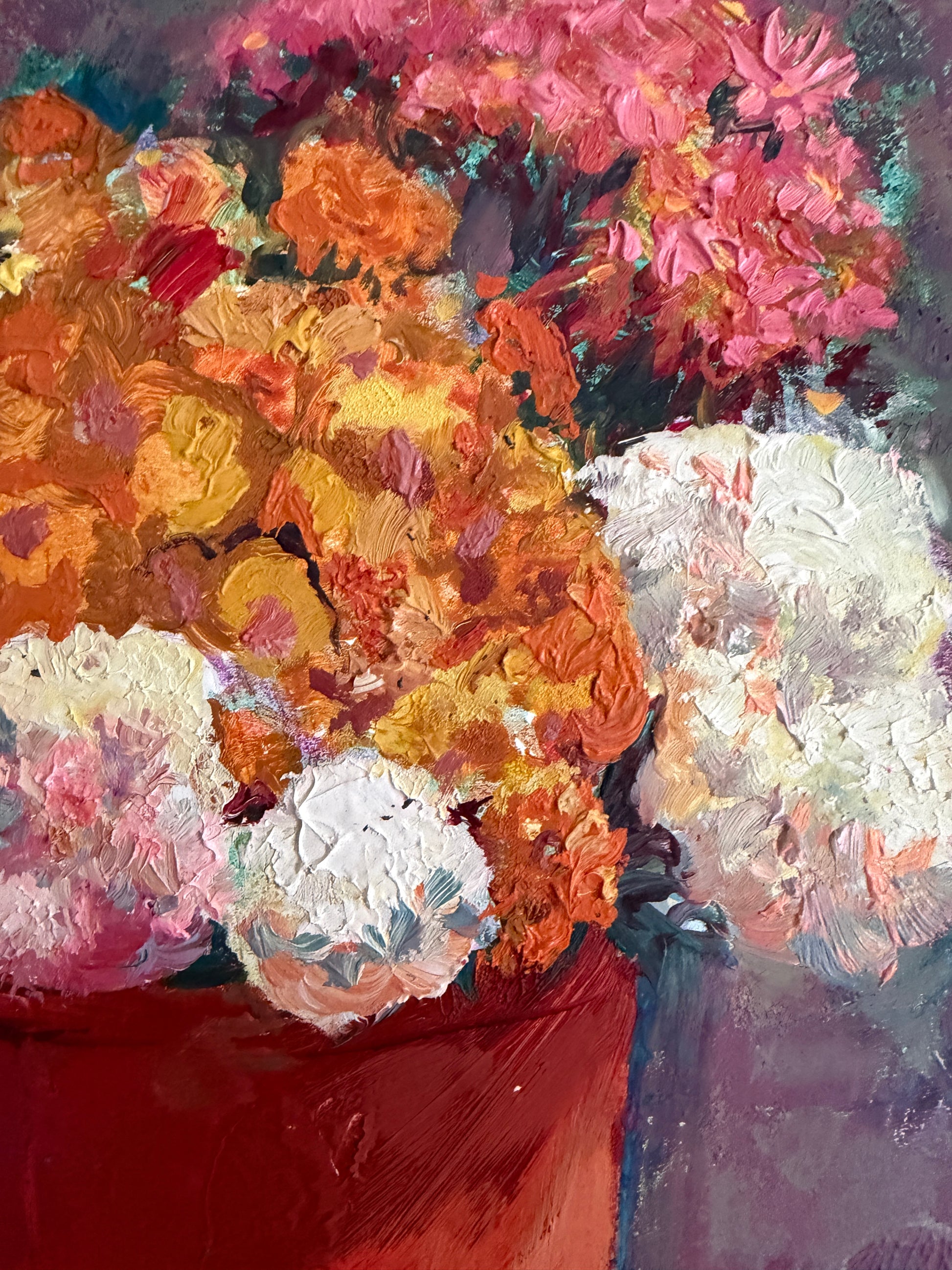 Floral Oil Painting on Board