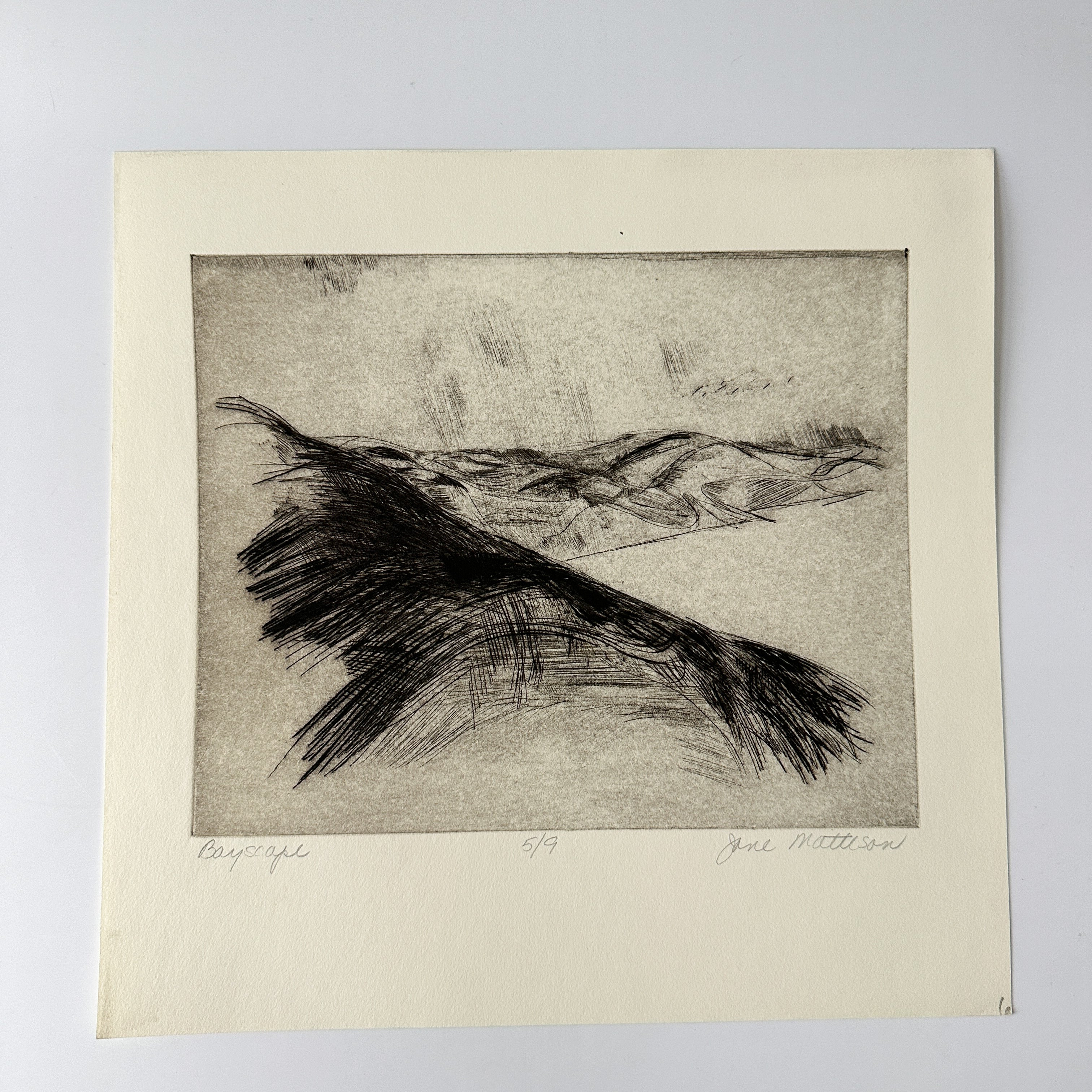 "BAYSCAPE" Etching by Late Artist Jane Matteson