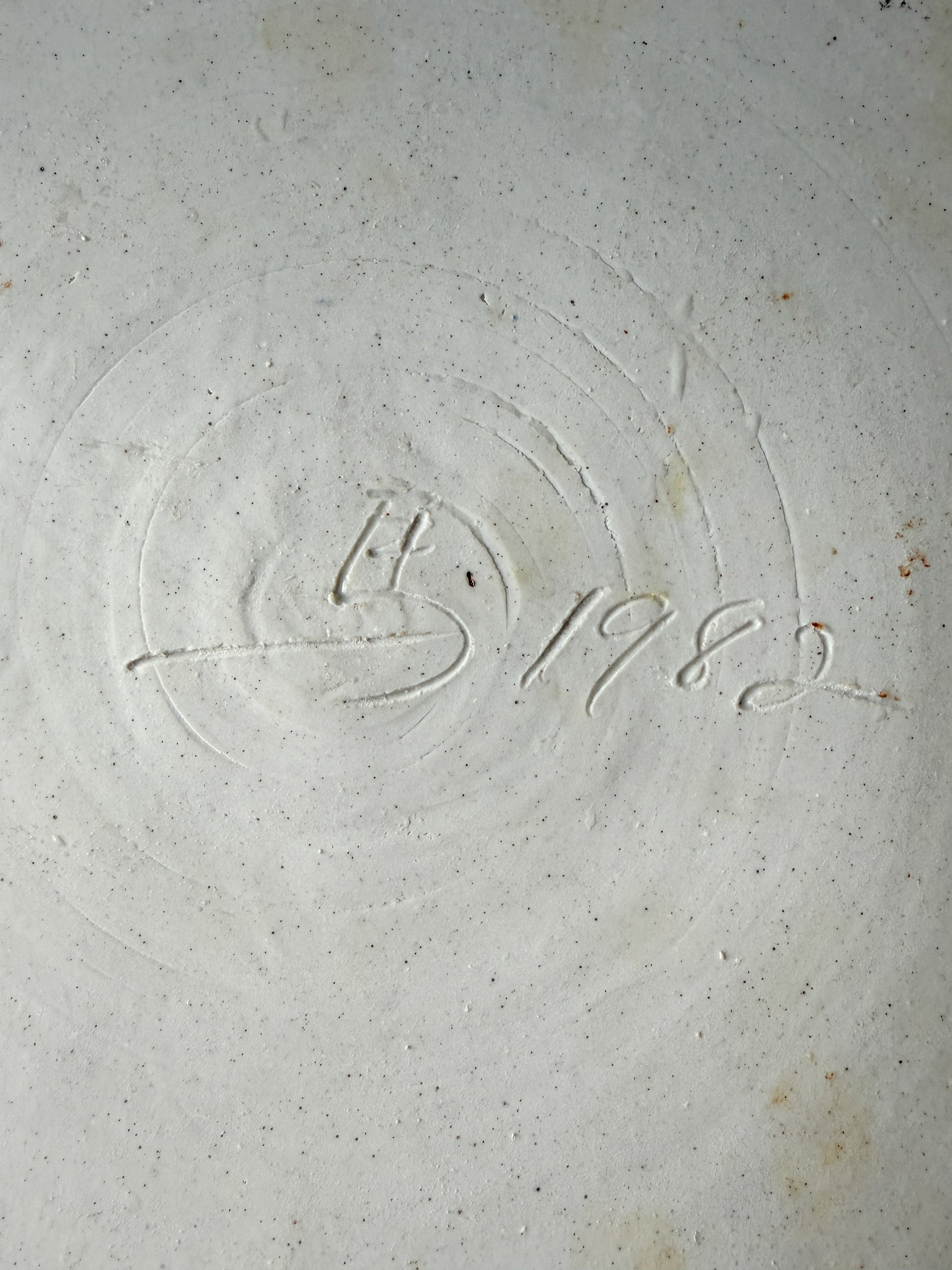 Vintage Hand-Painted Abstract Nudes Large Ceramic Bowl