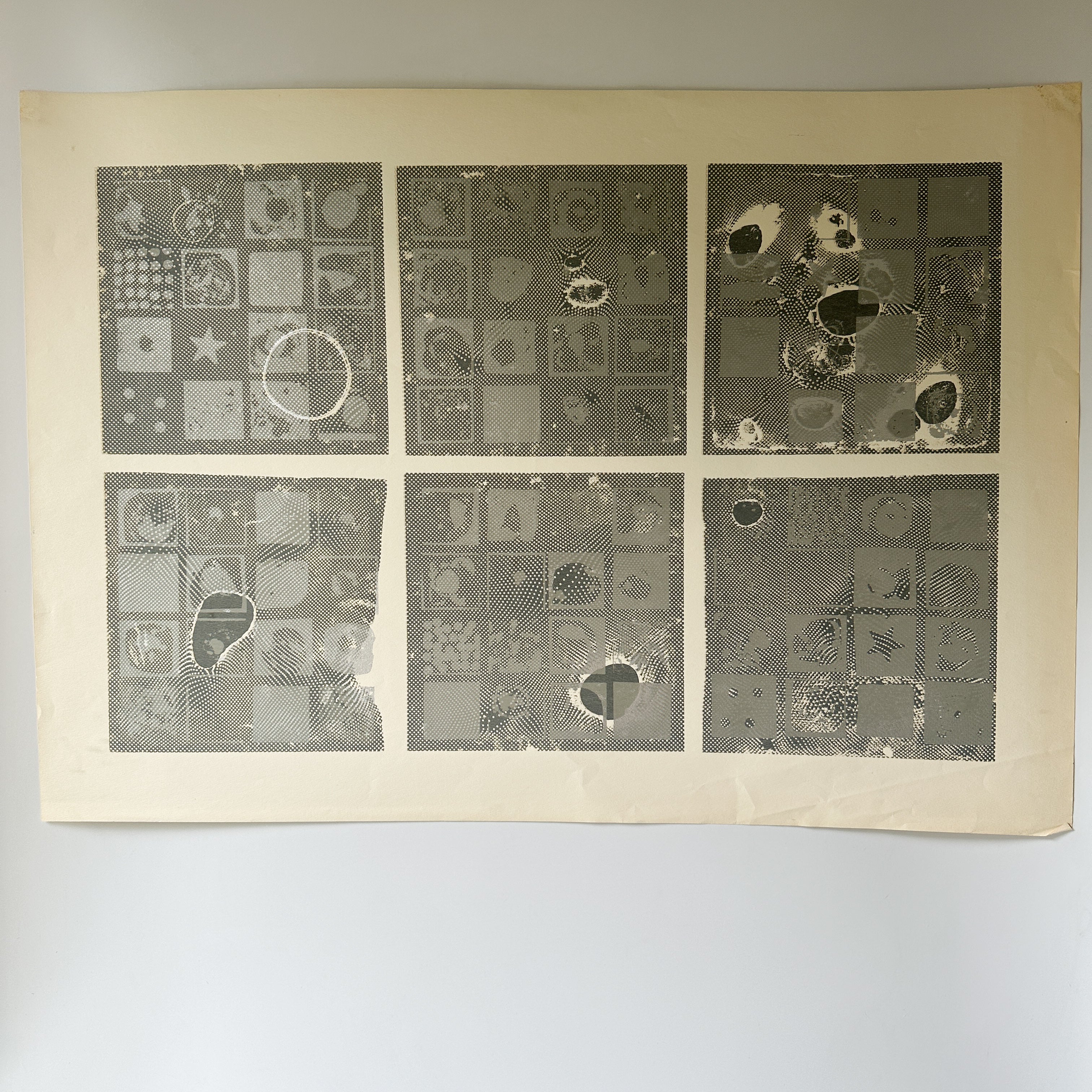 Black and Silver Ink Abstract - Screenprint by the late Velda Warner (29”W x 20.5”H)