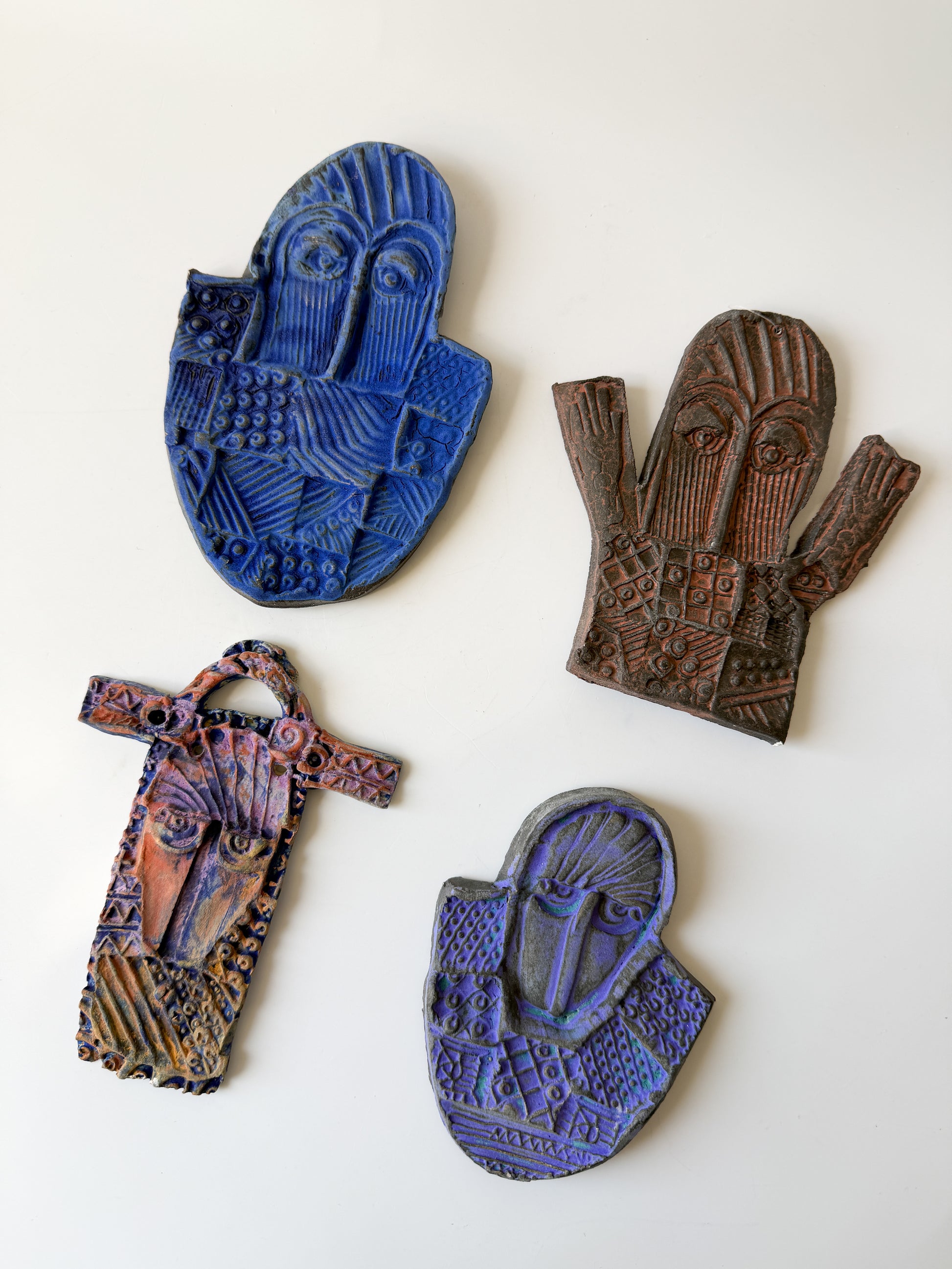 Set of Four (4) Handmade Ceramic Figures