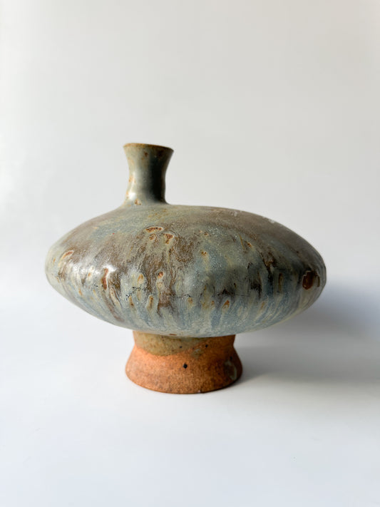 Abstract Artist Pottery Vessel Vase - signed