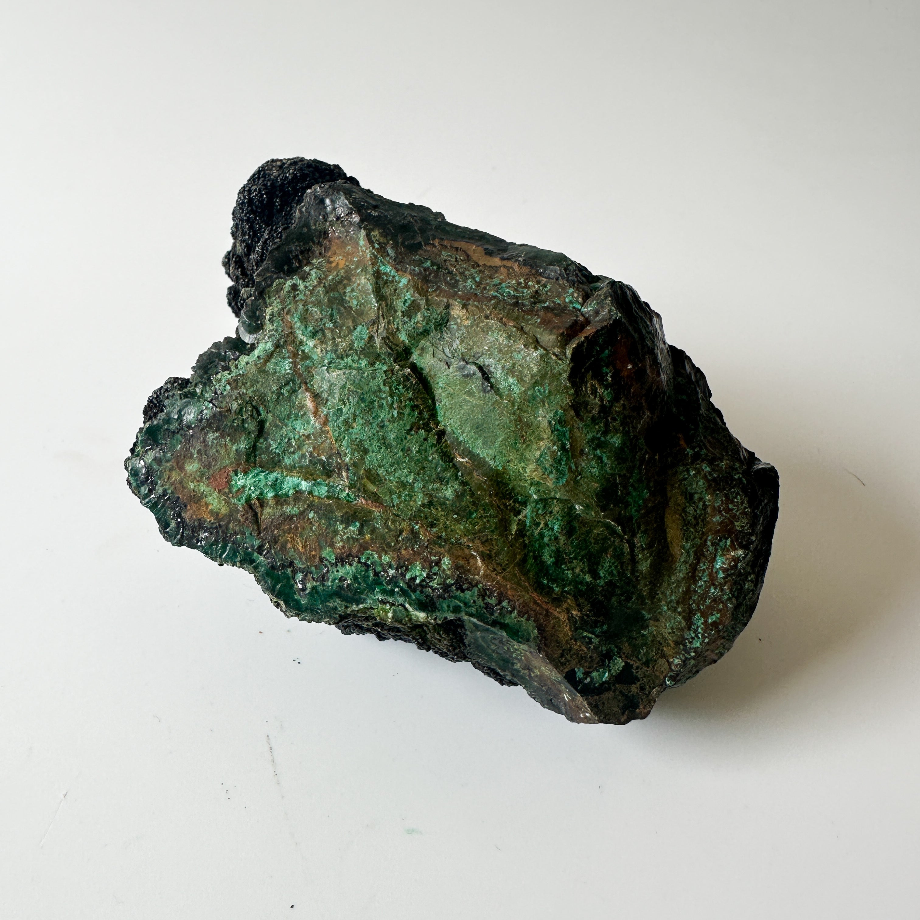 Raw Unpolished Malachite Specimen (3.375"L x 2.25"W x 2"H)