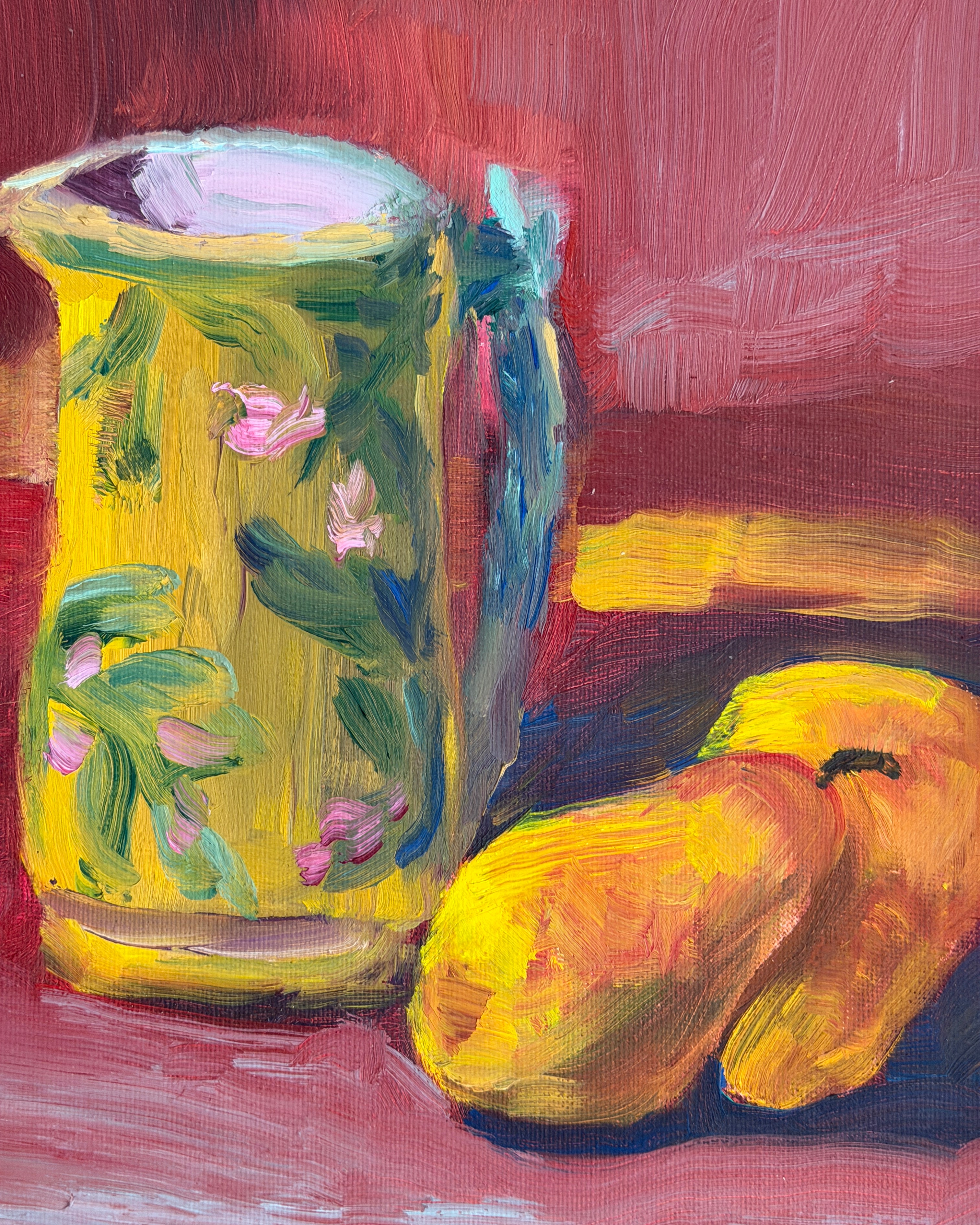 Still Life Oil Painting - Pitcher and Pears