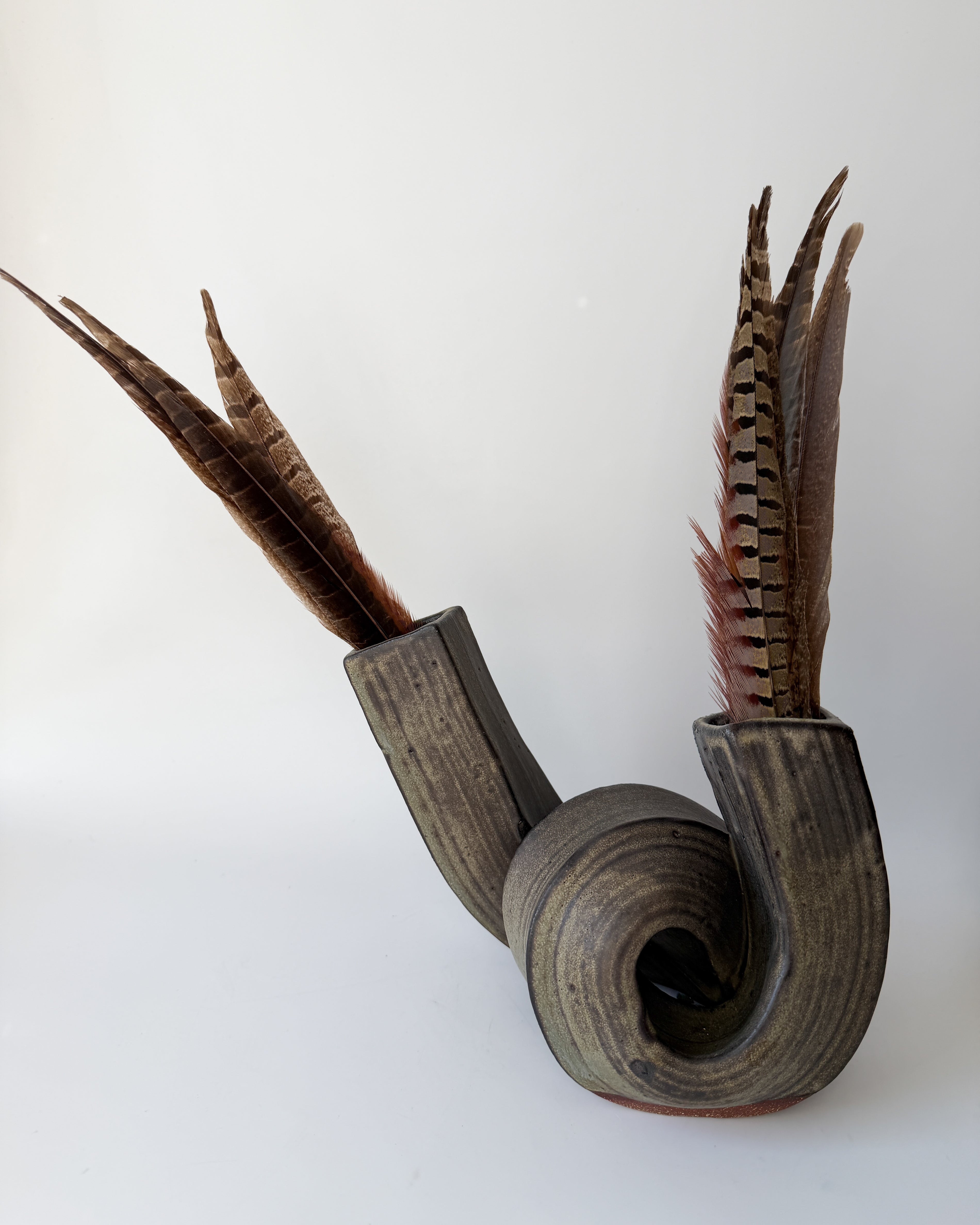 Handmade Artist Earthenware Ikebana-Style Ceramic Vase