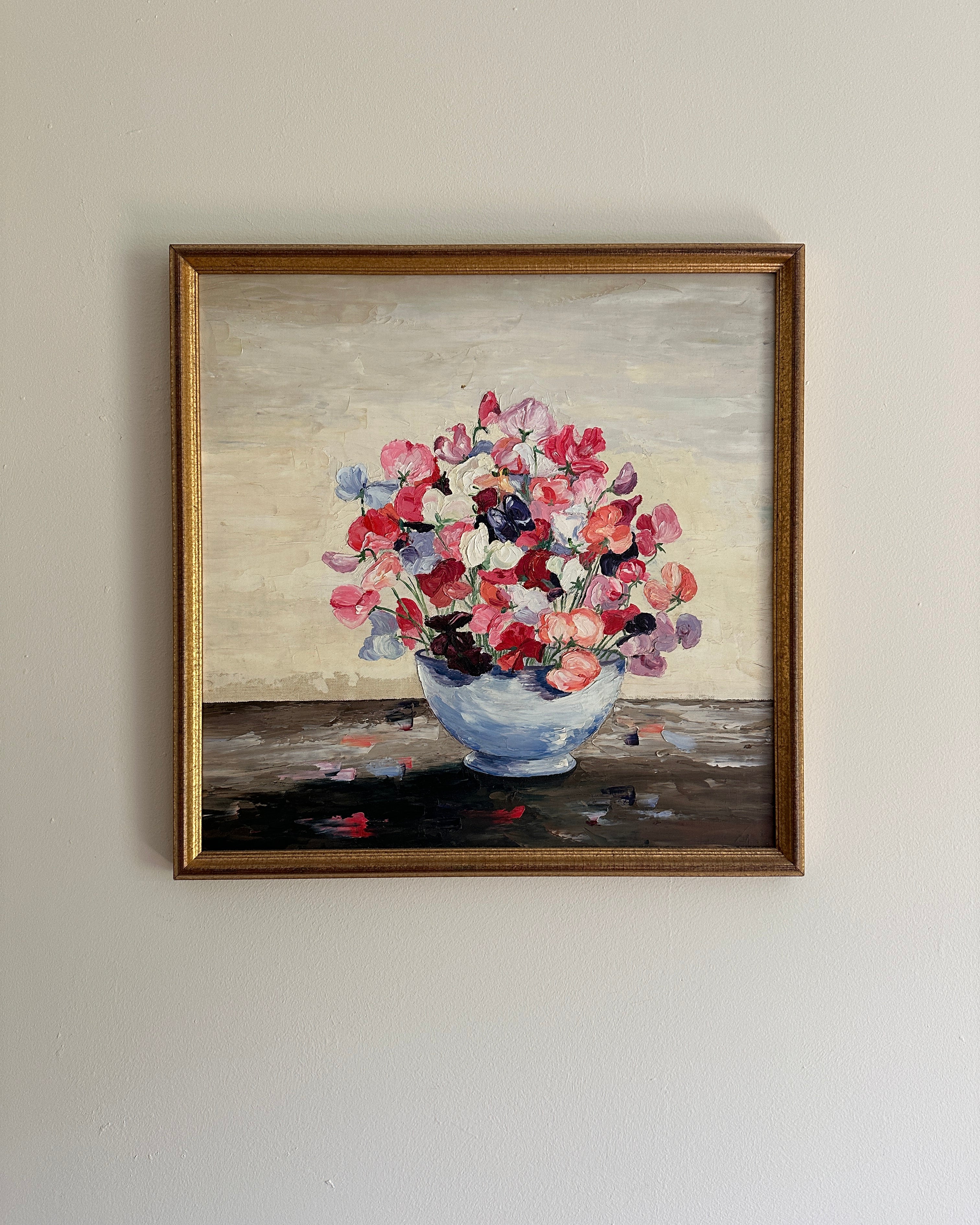 American School, 20th Century, Still Life of a Bowl of Flowers, Oil on Canvas