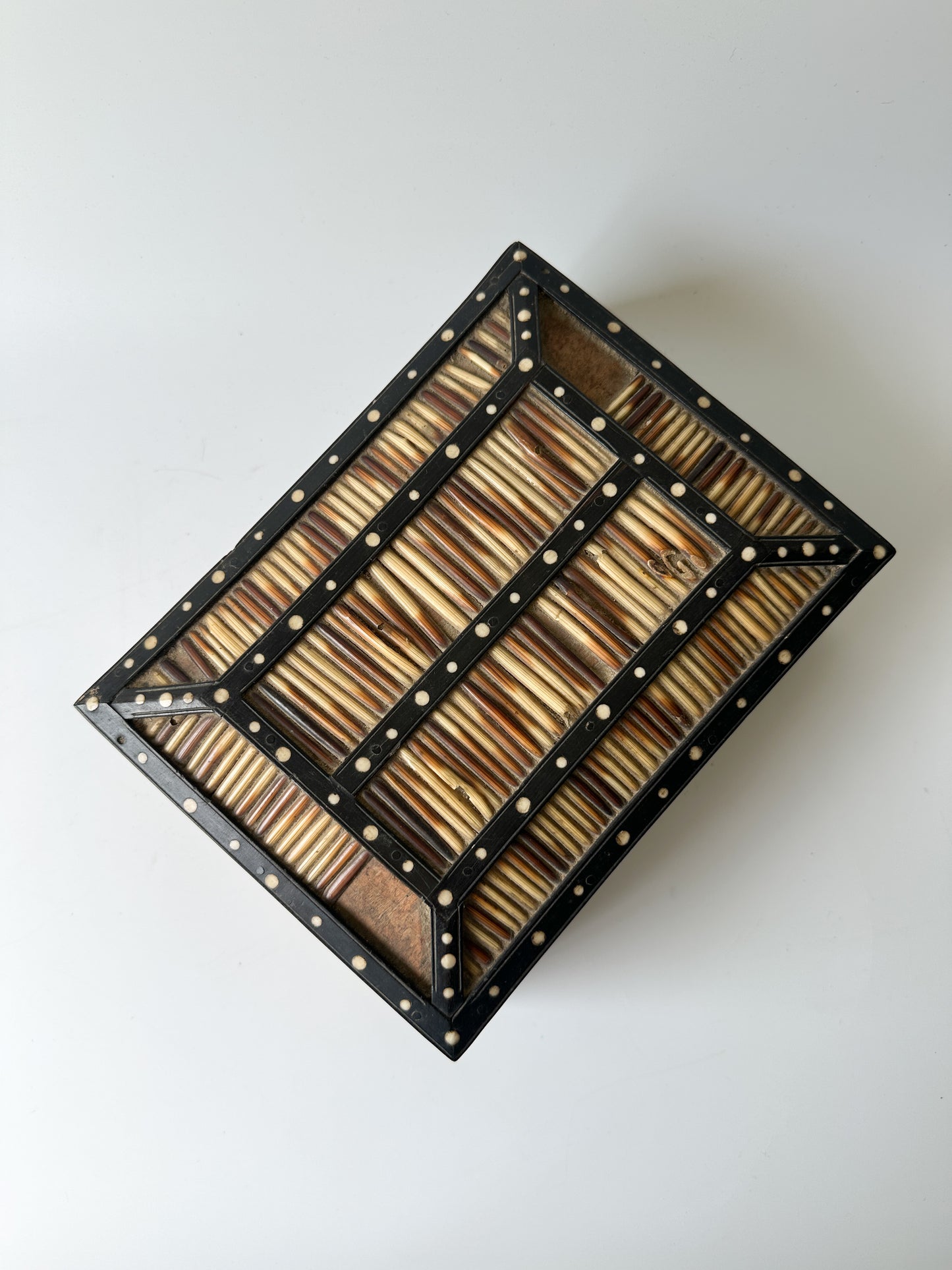 Antique Porcupine Quill Box