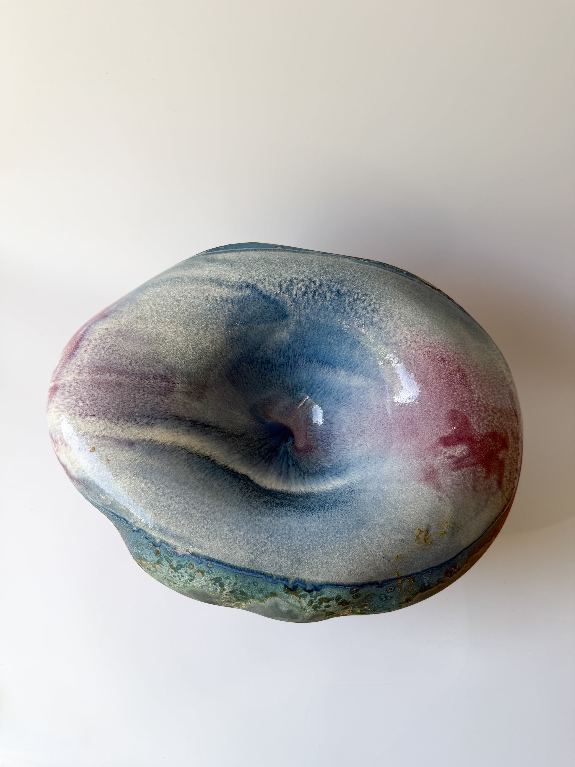 Multicolor Abstract Art Pottery Bowl by Tony Evans