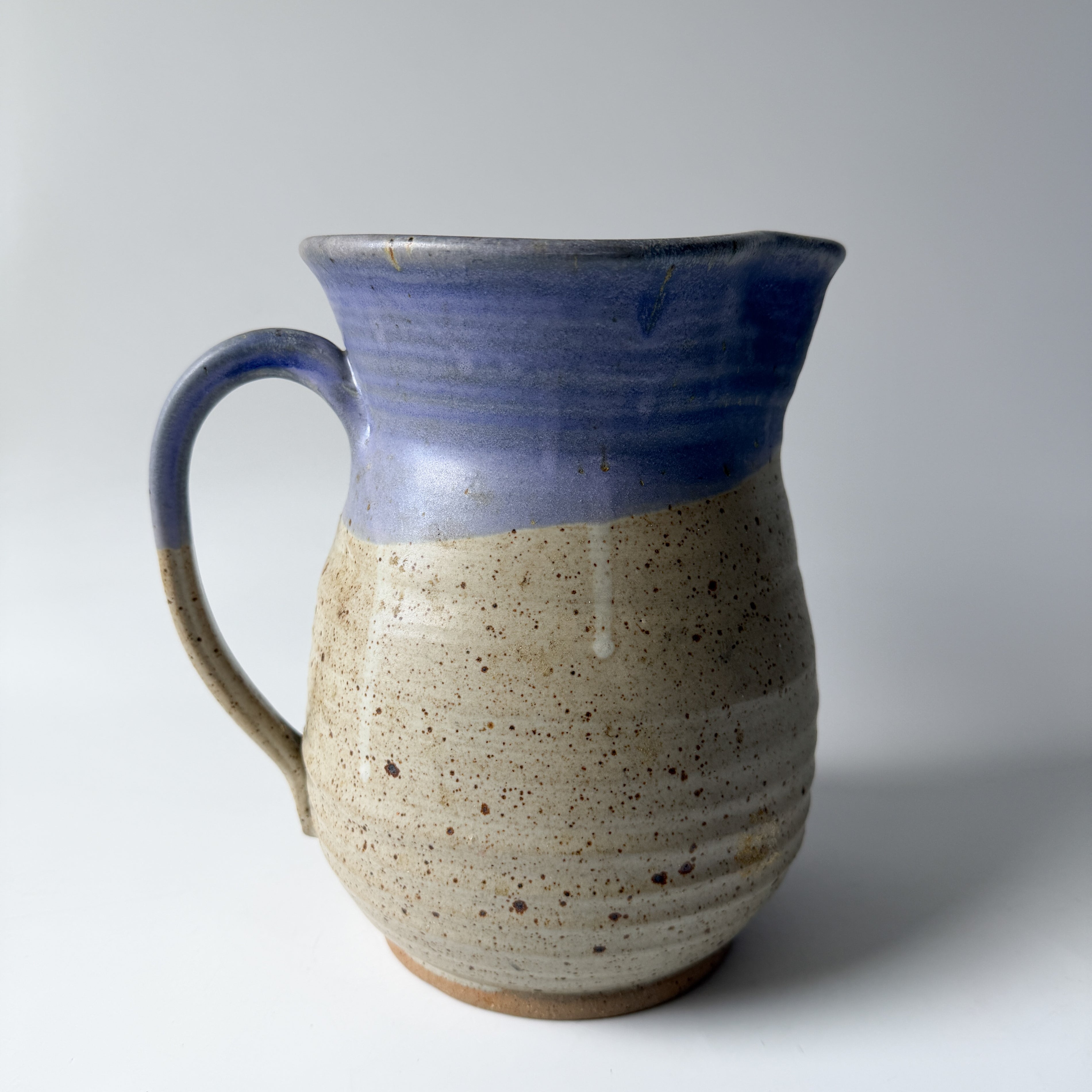 Hand Thrown Artist Pottery Pitcher with Lilac Glaze