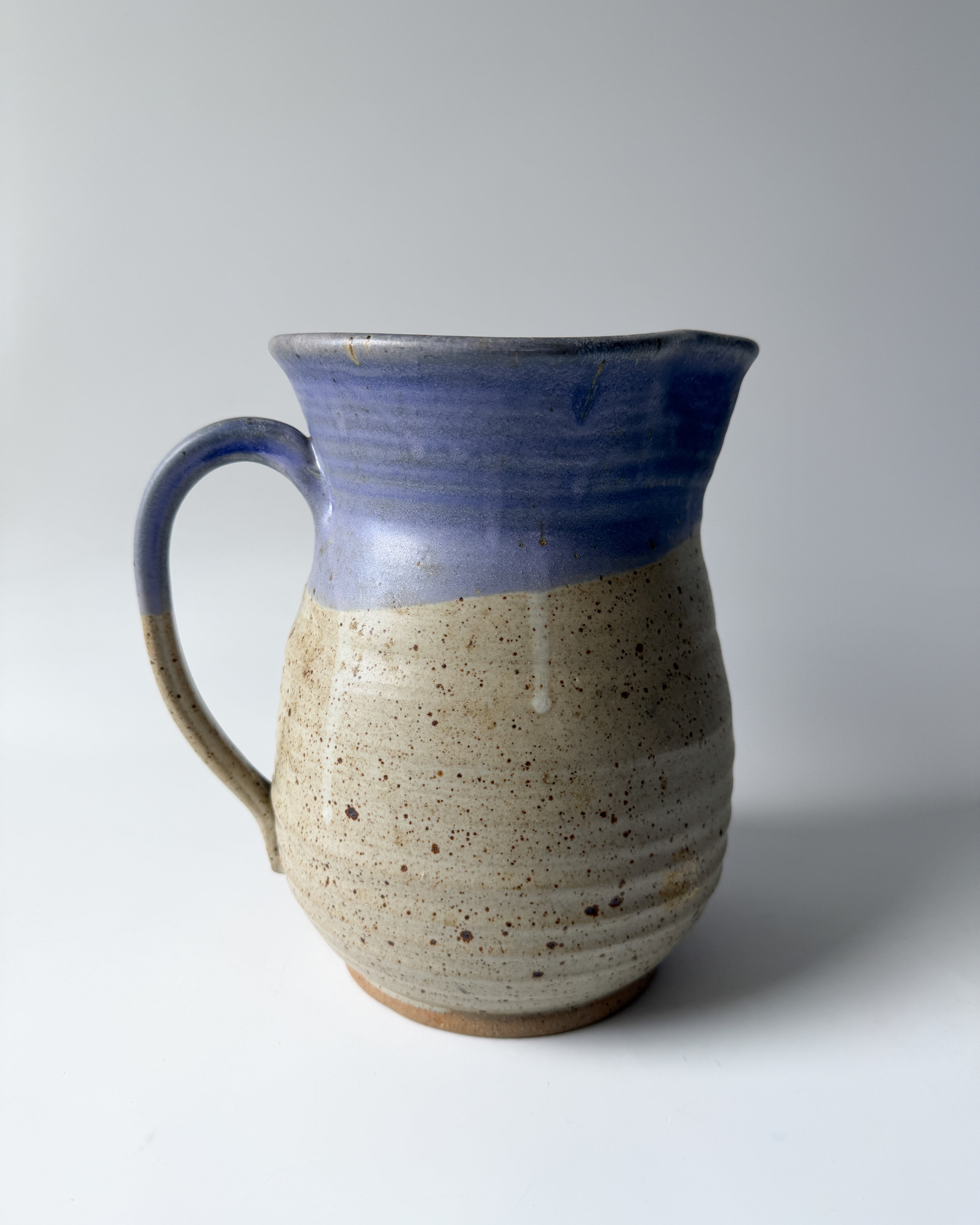 Hand Thrown Artist Pottery Pitcher with Lilac Glaze