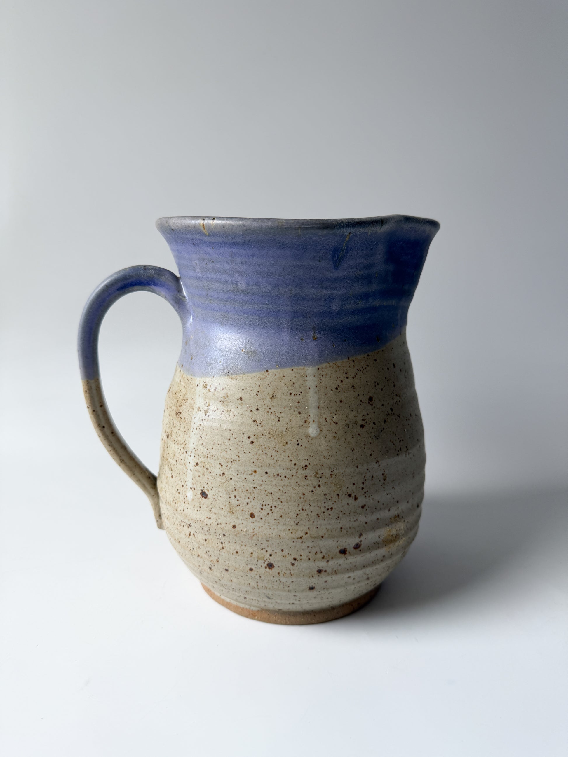 Hand Thrown Artist Pottery Pitcher with Lilac Glaze
