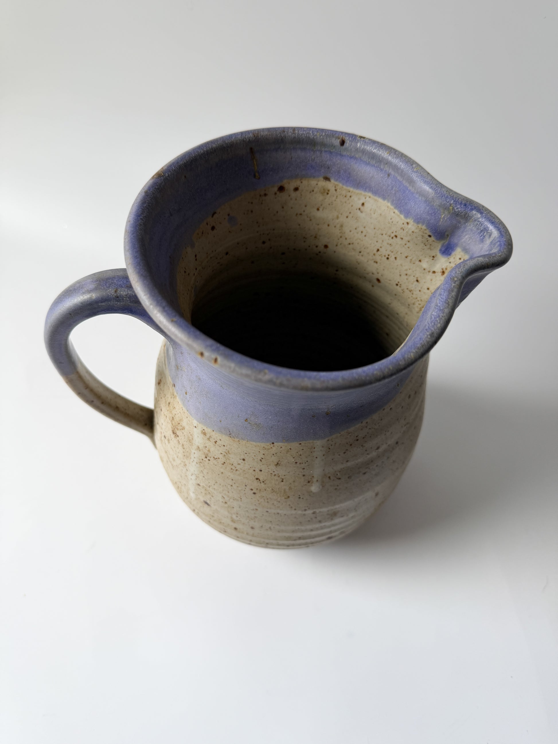 Hand Thrown Artist Pottery Pitcher with Lilac Glaze