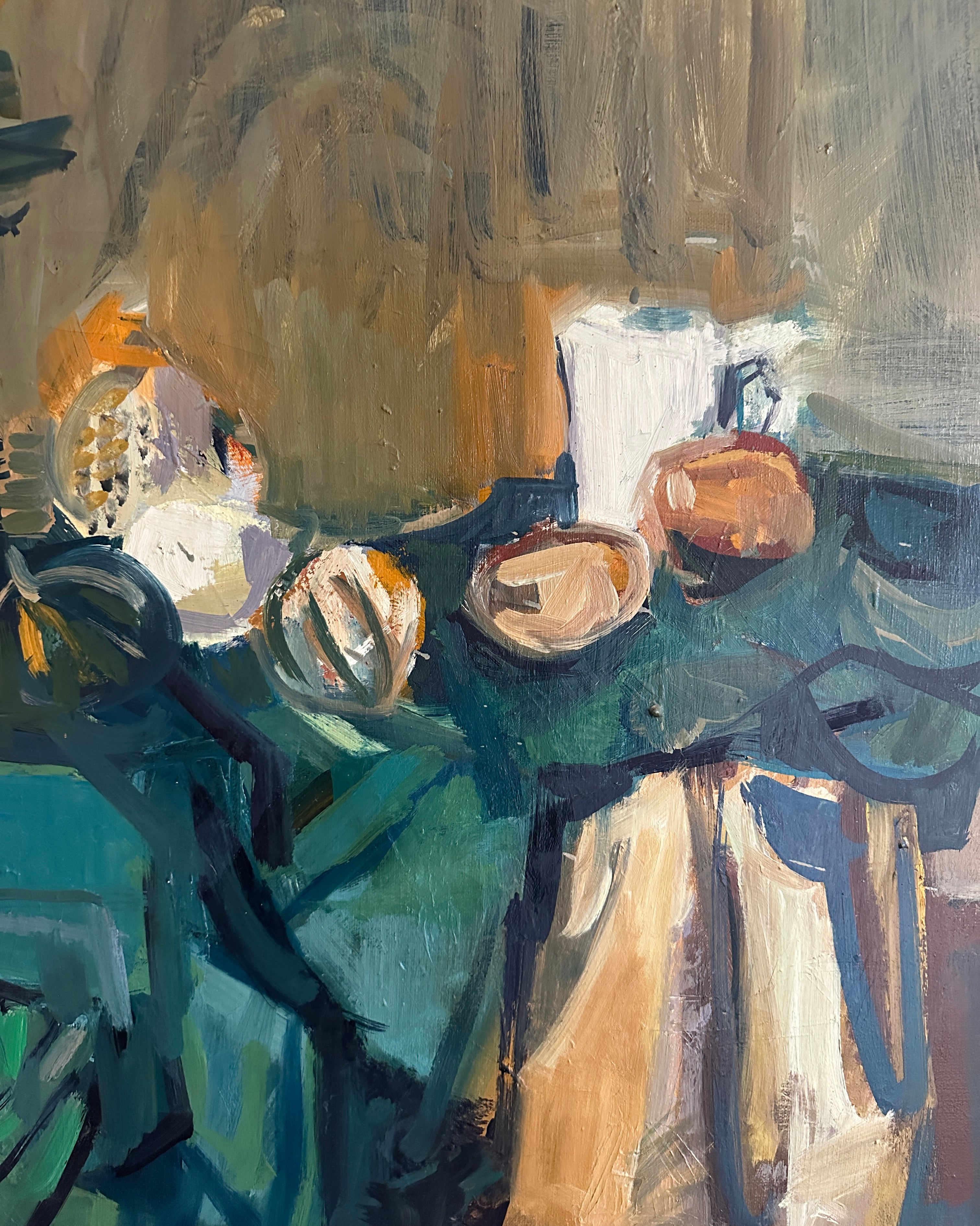 Large Vintage Fruit Still Life Oil Painting on Canvas, Signed Anderson ‘61