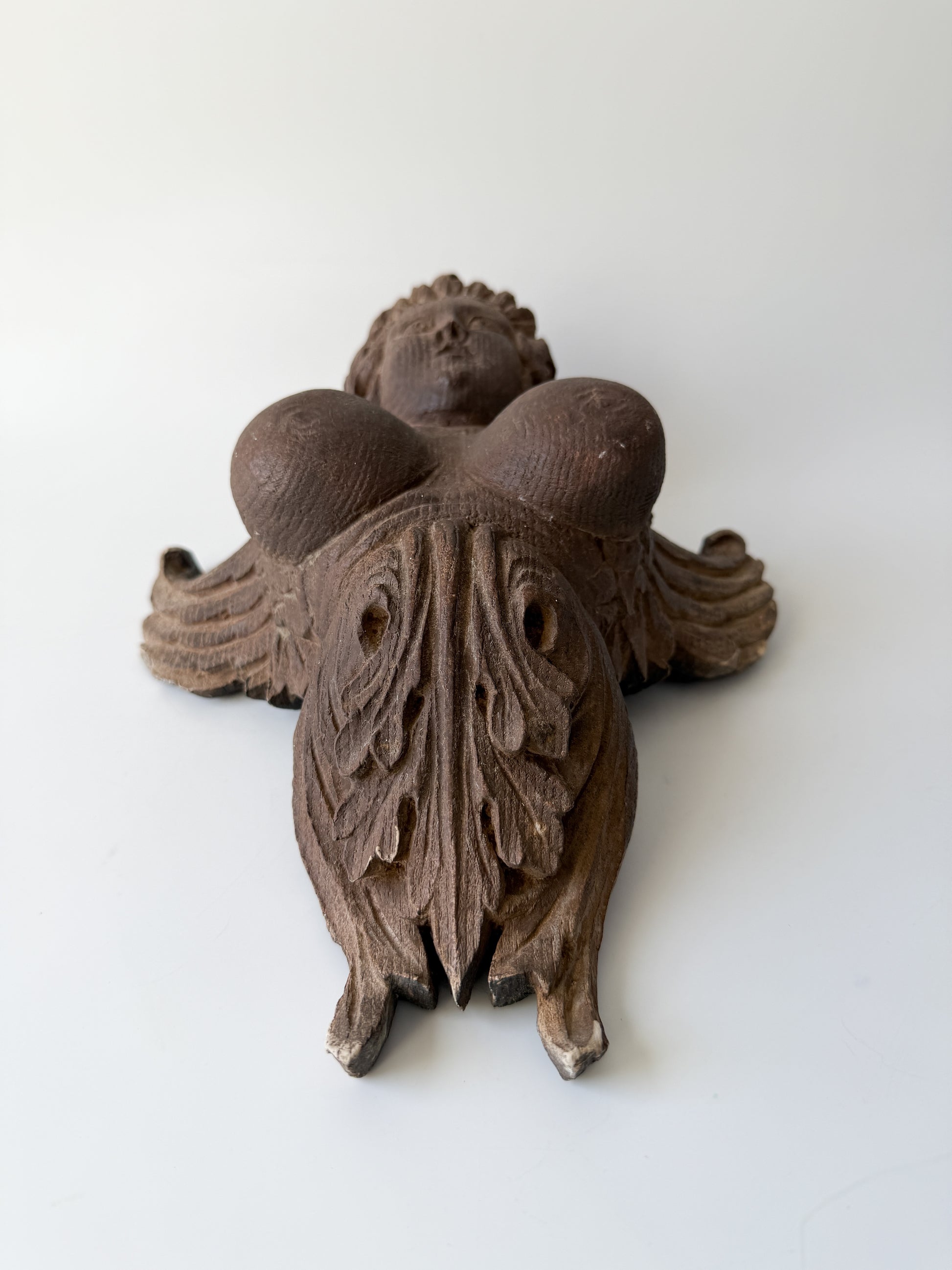 19th Century Antique Gothic Revival Style Decorative Cherub Angel