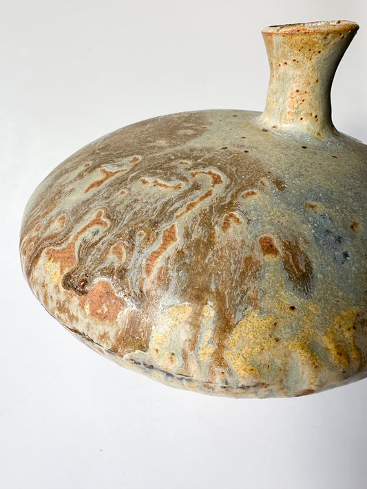 Abstract Artist Pottery Vessel Vase - signed