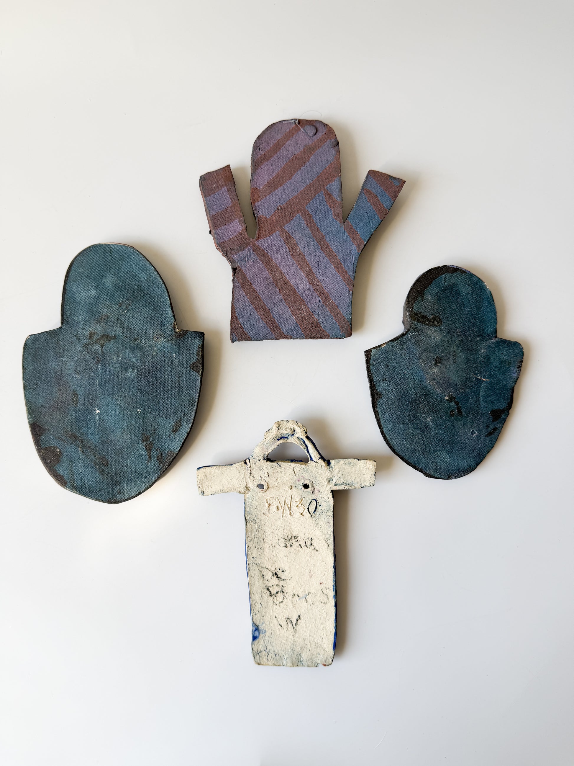 Set of Four (4) Handmade Ceramic Figures