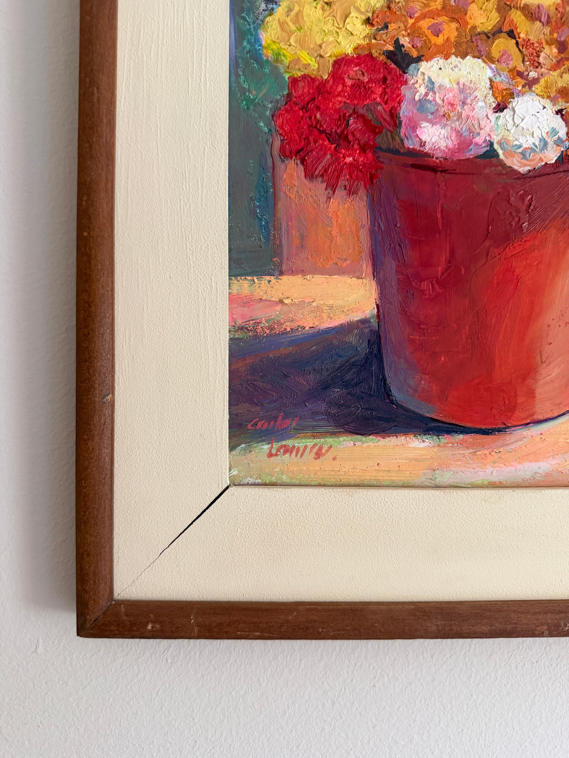 Floral Oil Painting on Board