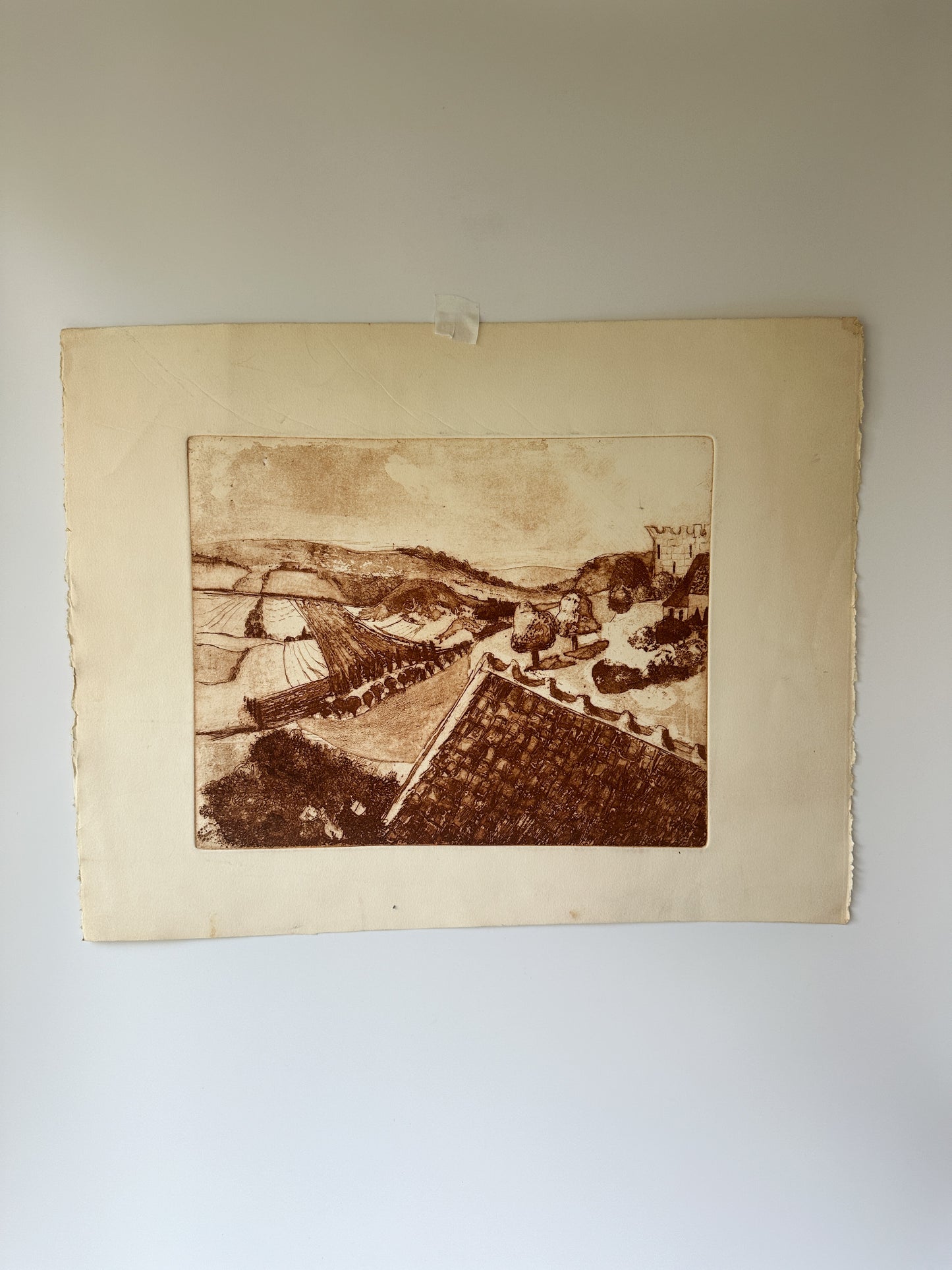 "BURGUNDY" France Aquatint Etching by Late Artist Jane Matteson
