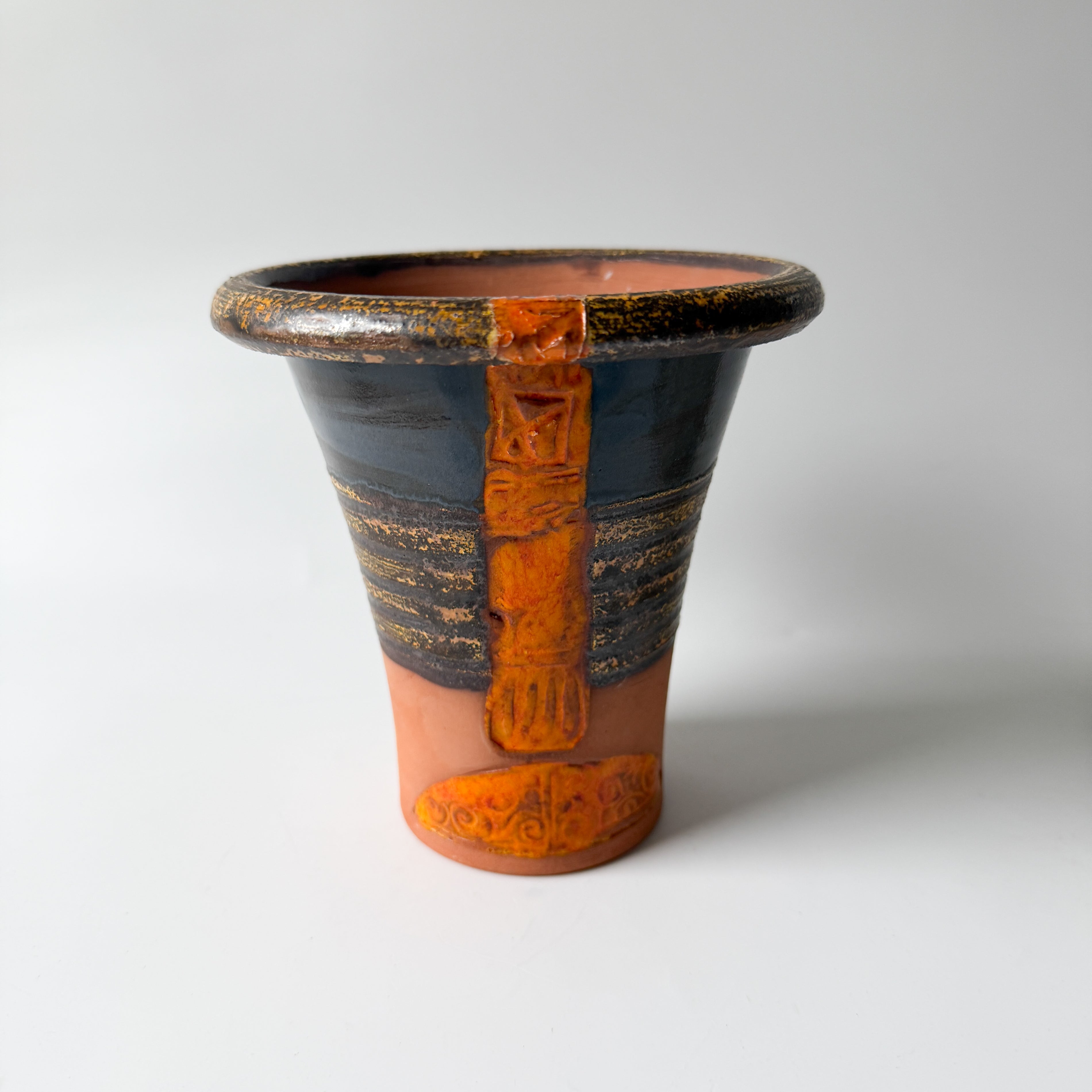 Danko Terracotta Flower Pot with Orange Glaze