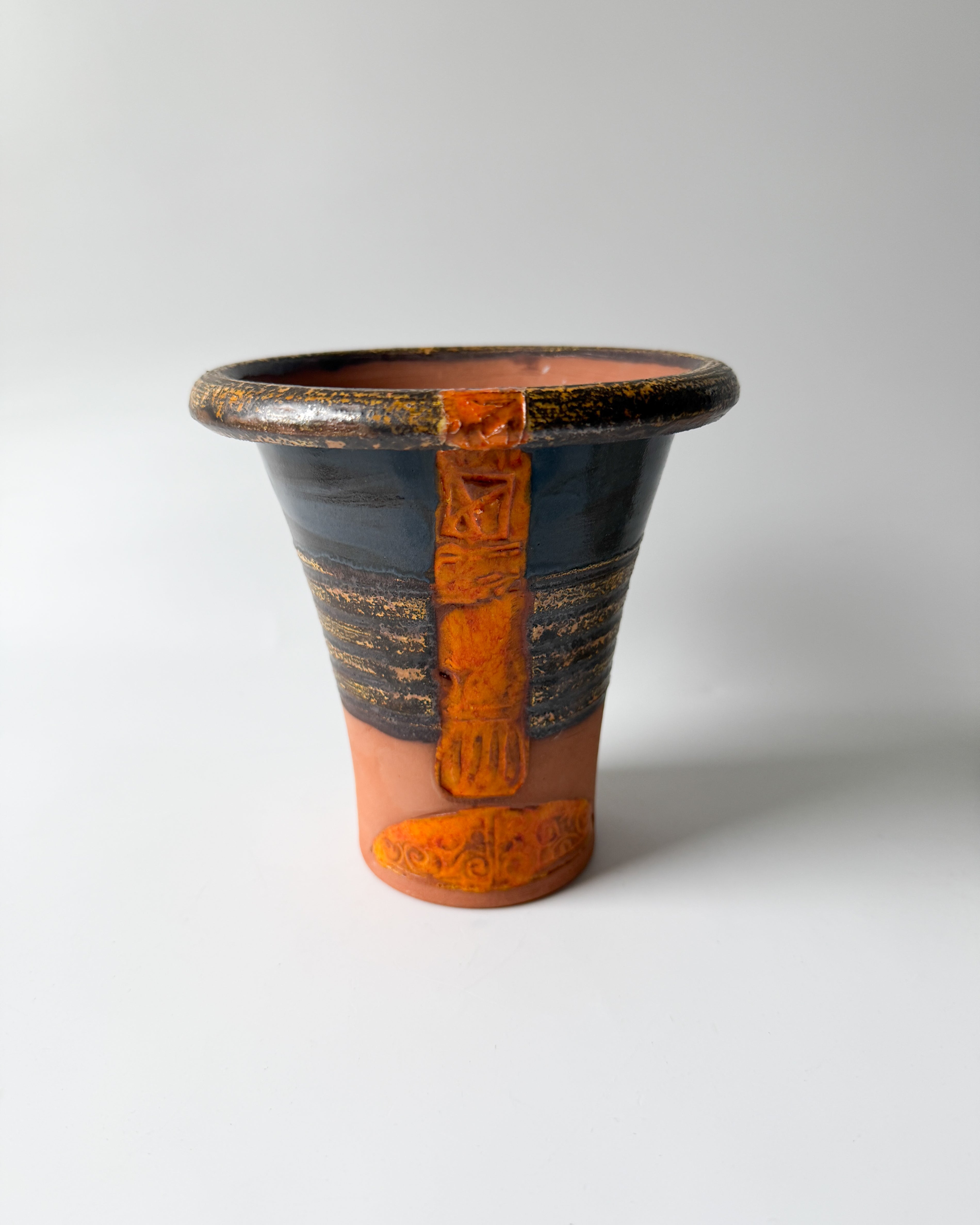 Danko Terracotta Flower Pot with Orange Glaze