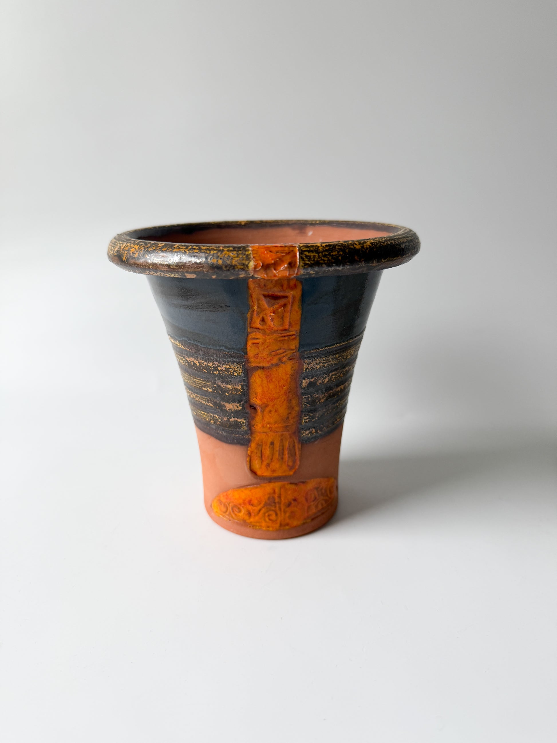 Danko Terracotta Flower Pot with Orange Glaze