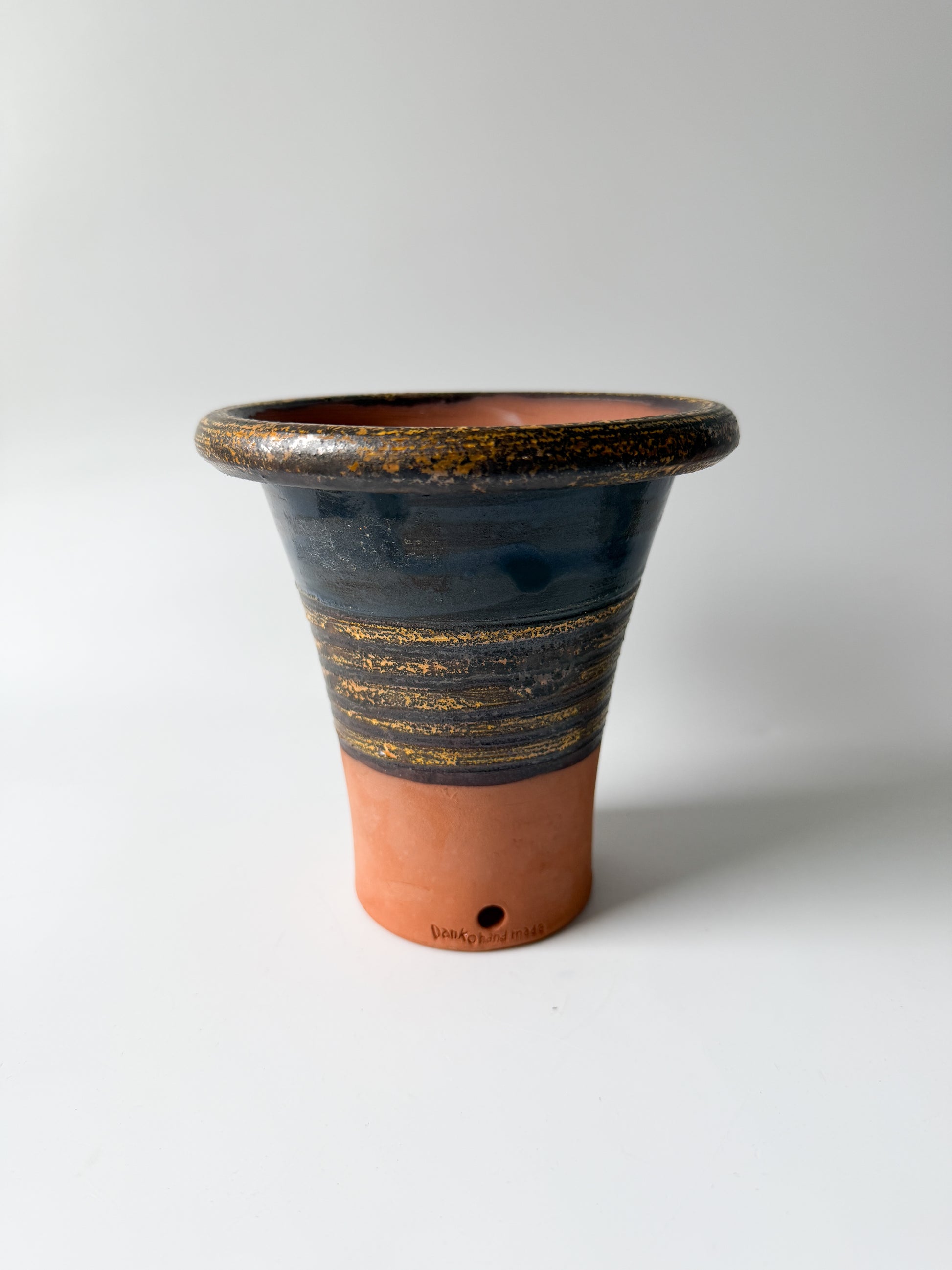 Danko Terracotta Flower Pot with Orange Glaze