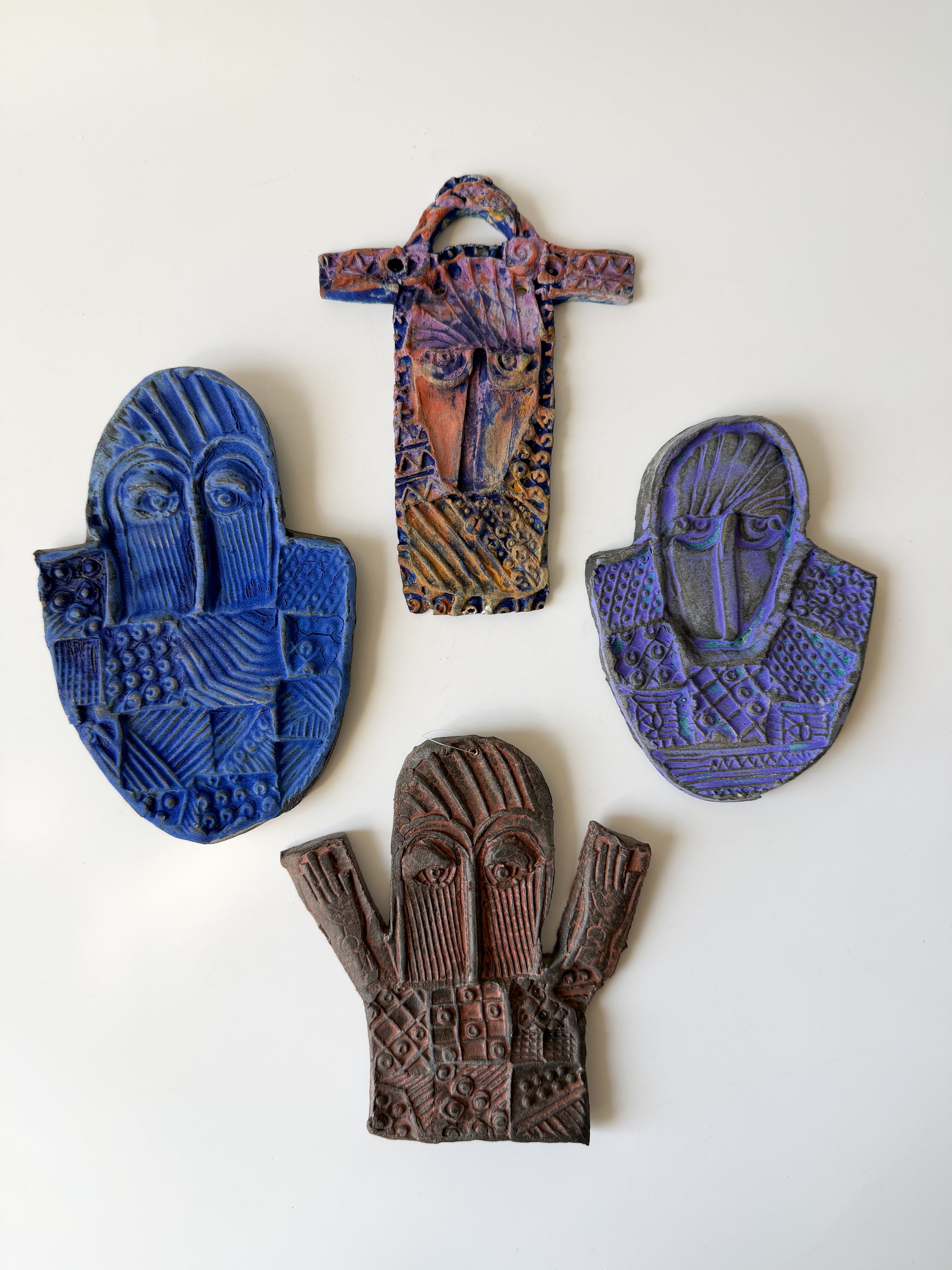 Set of Four (4) Handmade Ceramic Figures