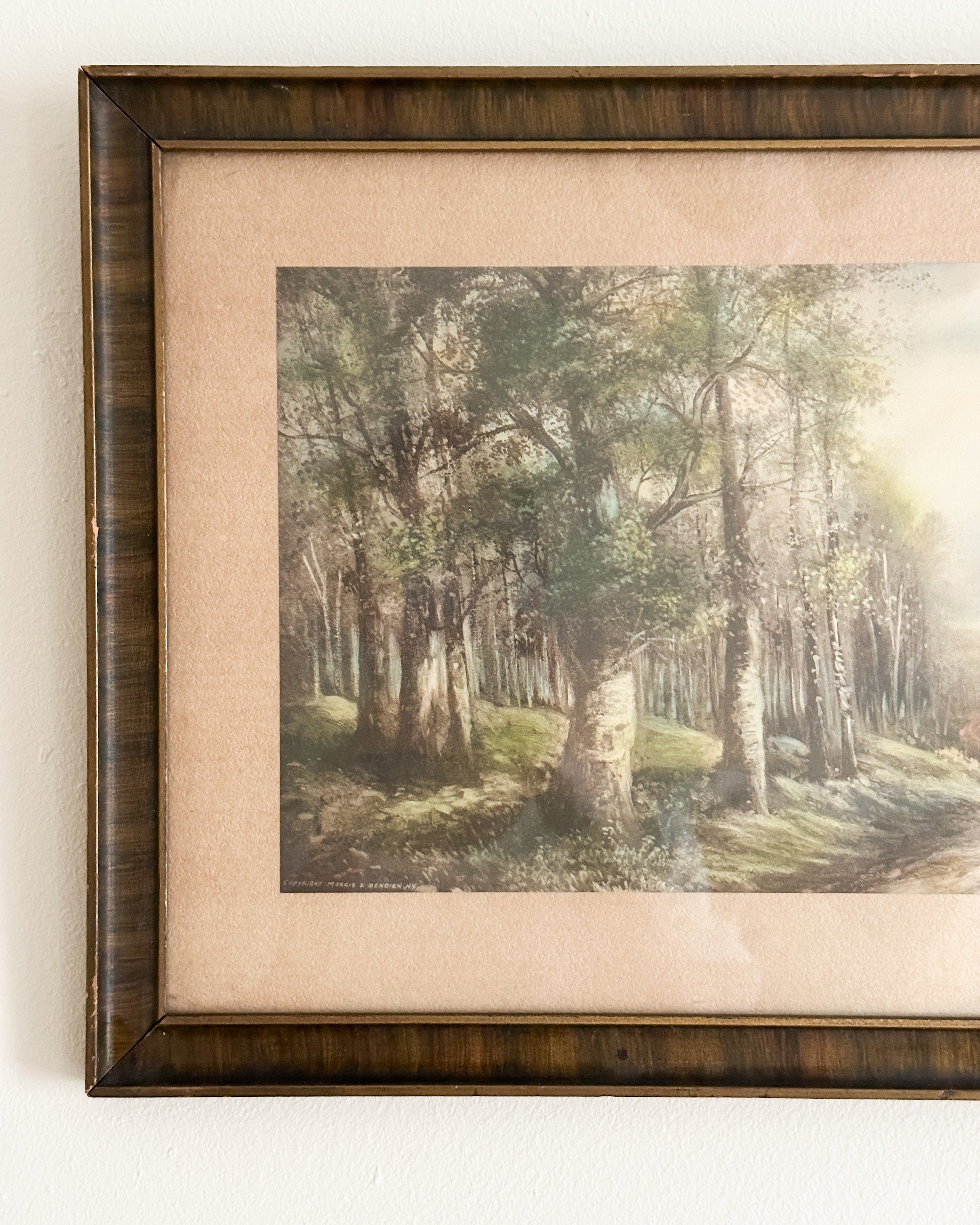 Antique Color Lithograph Landscape