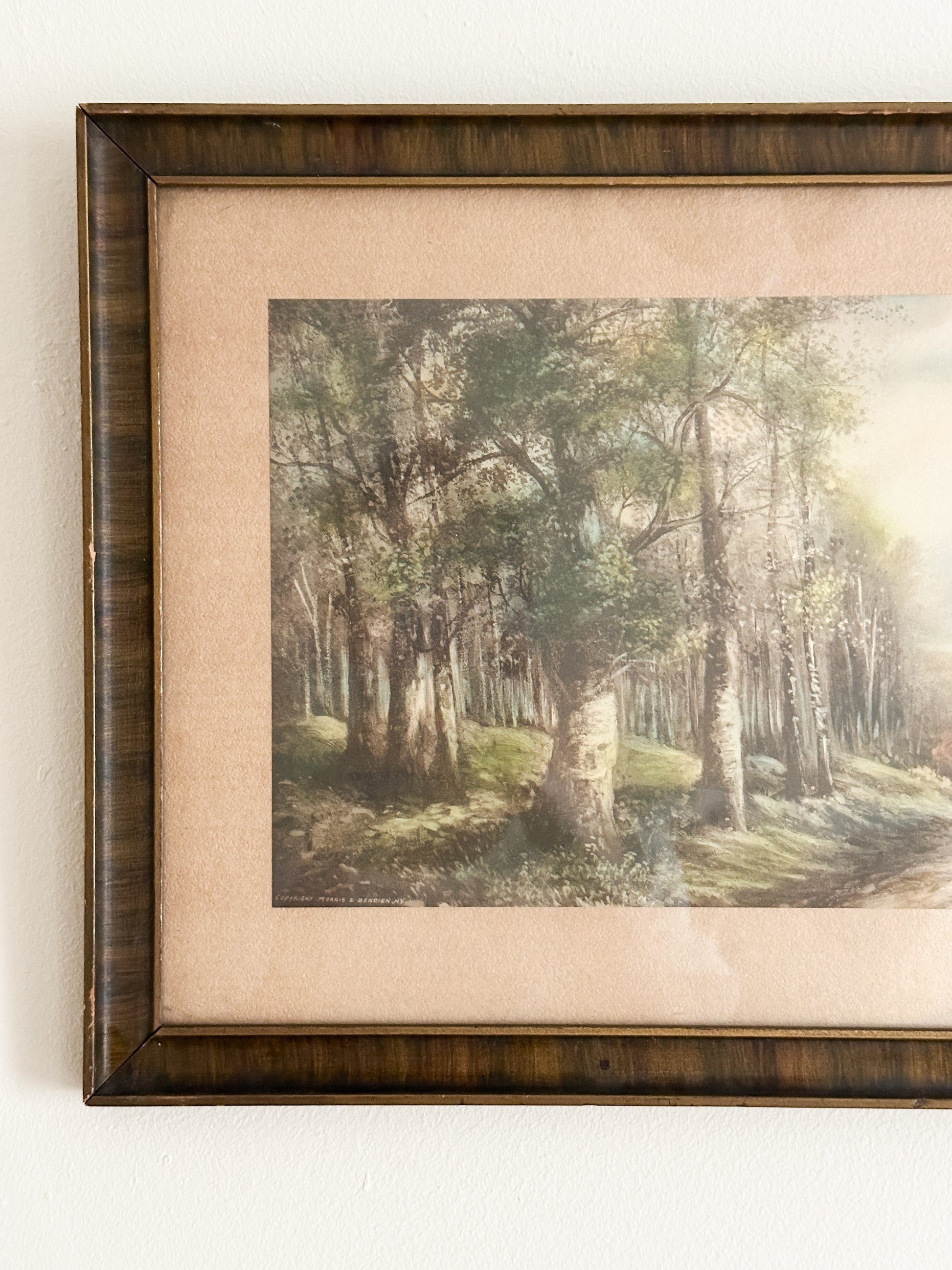 Antique Color Lithograph Landscape